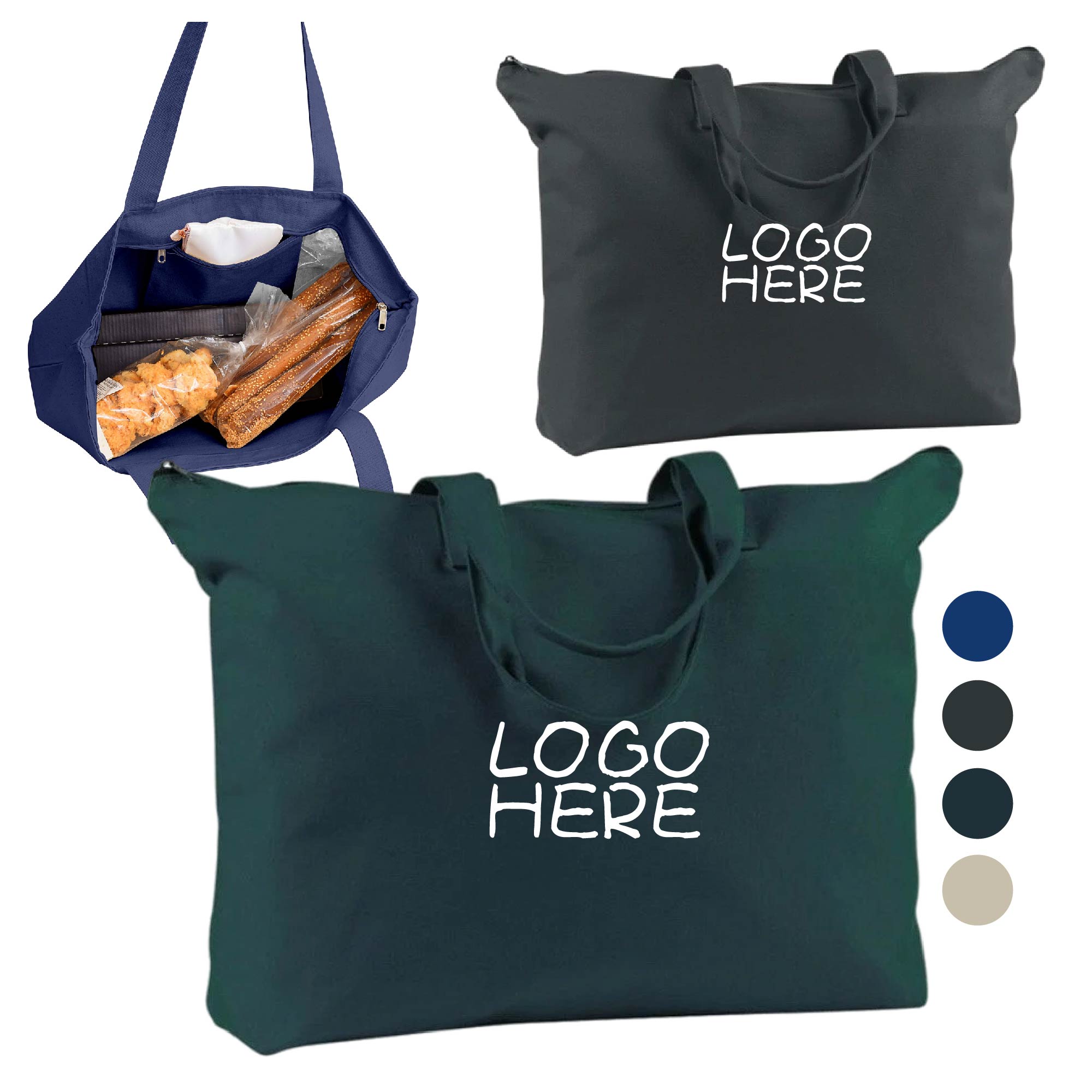 Cotton Canvas Tote Bag, custom tote bag with logo imprint 1