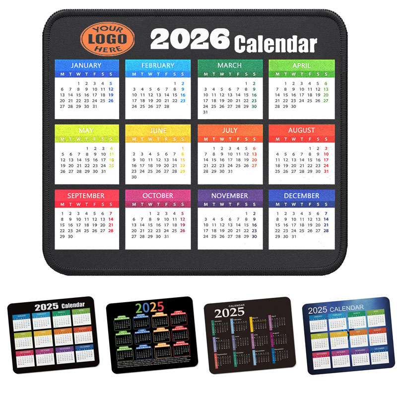 Custom Calendar Mouse Pad With Stitched Edge 4