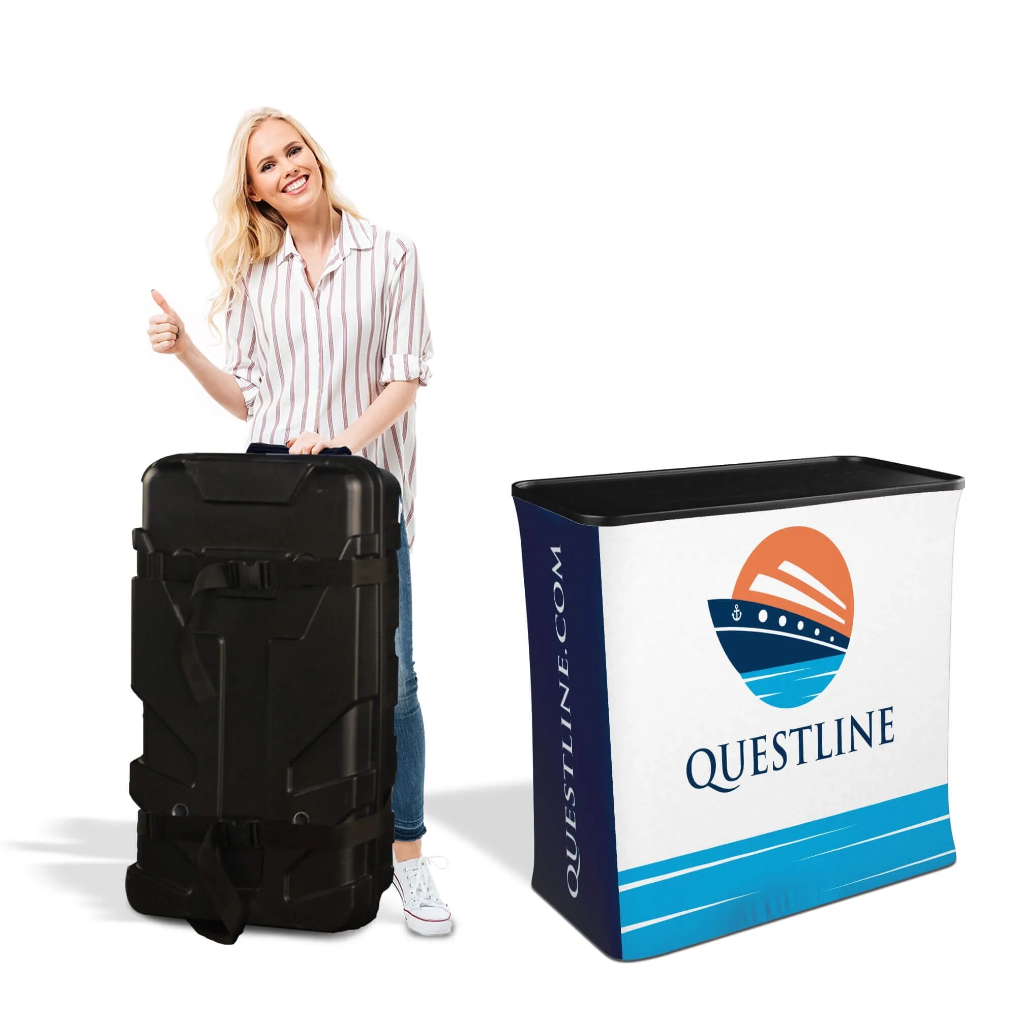 20ft Fastzip™ Media Stand Trade Show Booth Package 4