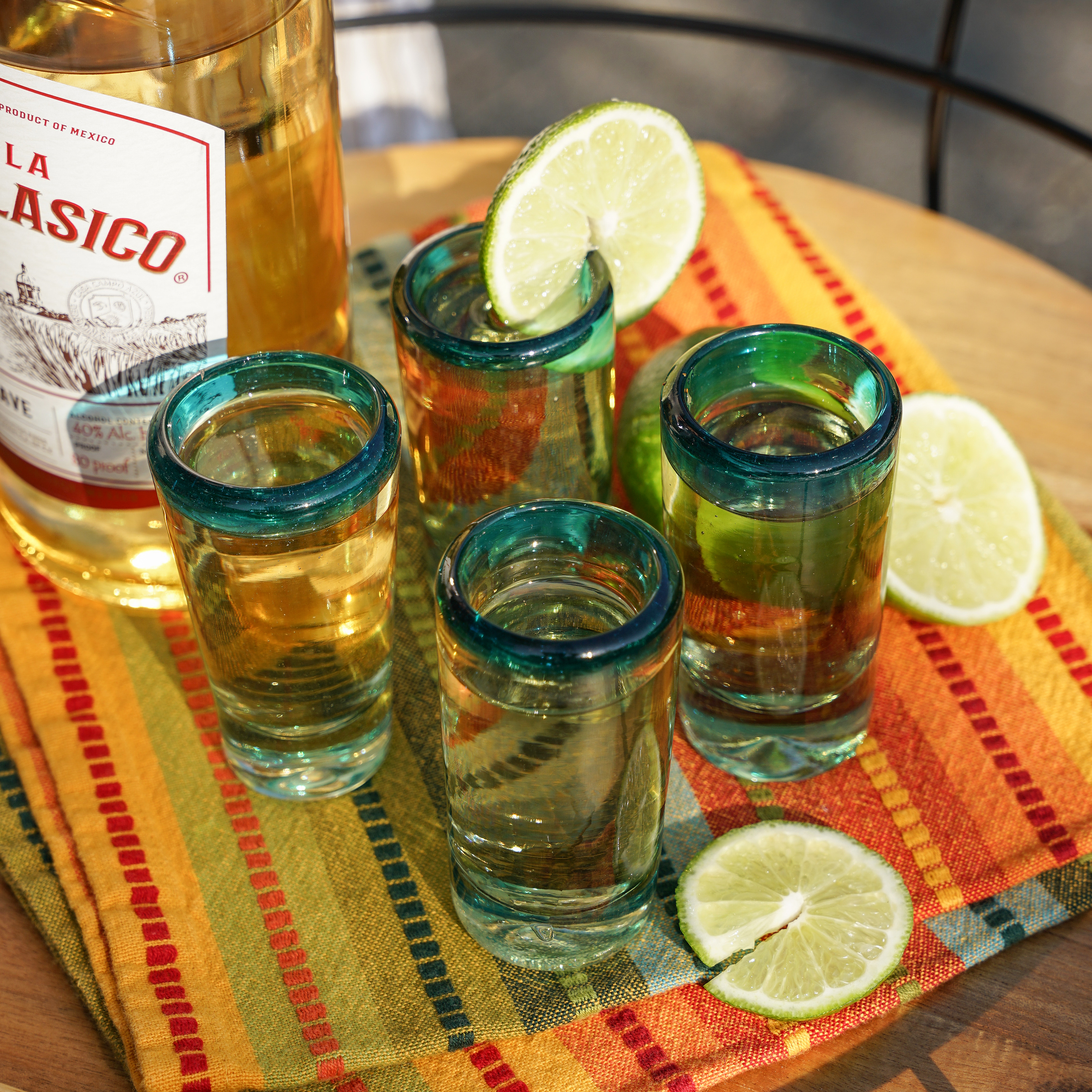 Twine Living® Primavera Recycled Shot Glass, set of 4 7