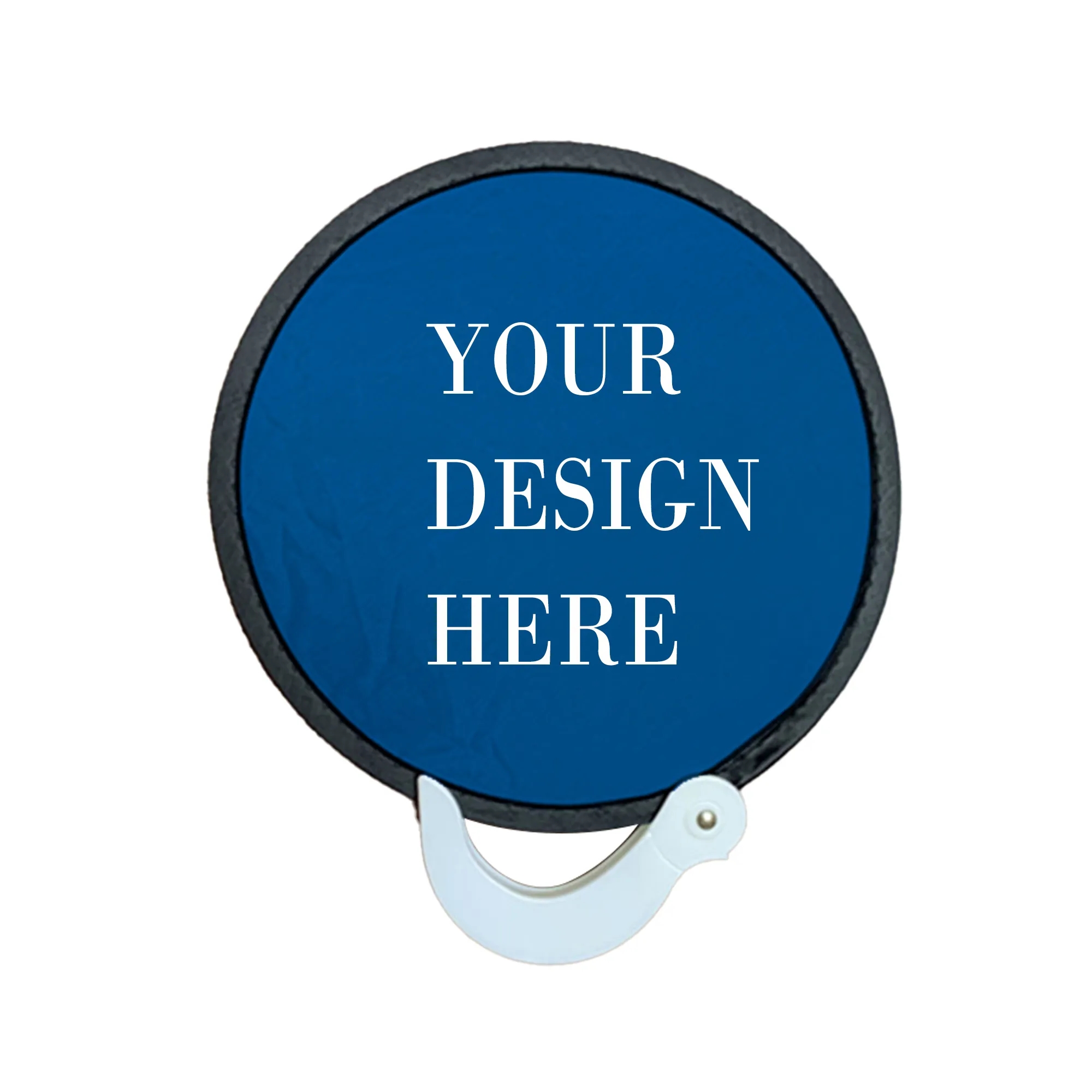 Custom Round Folding Fan with handle 2