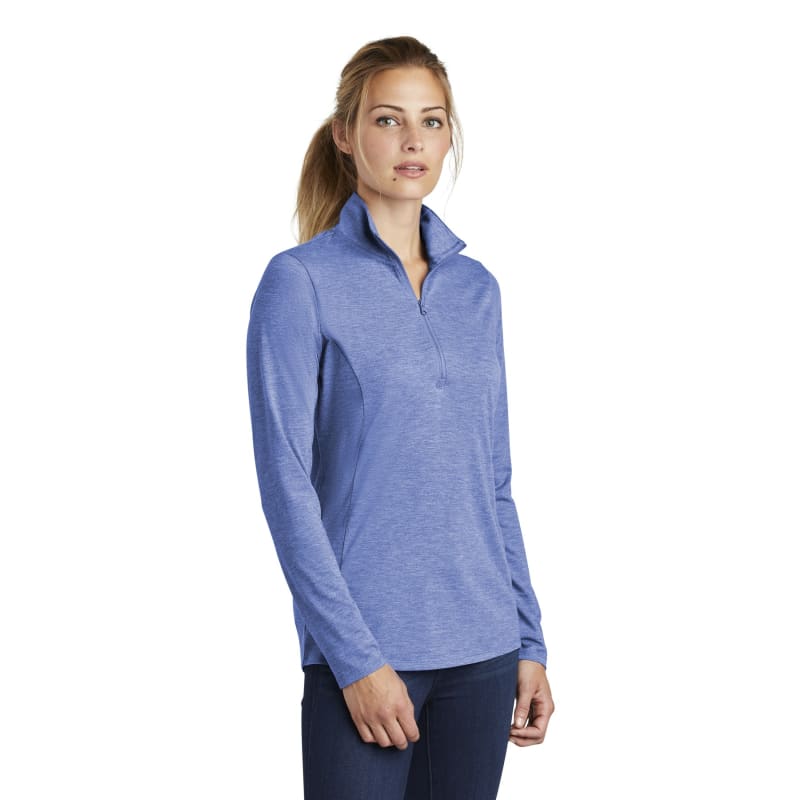 Sport-Tek Women's PosiCharge Tri-Blend Wicking 1/4-Zip Pullover. 17