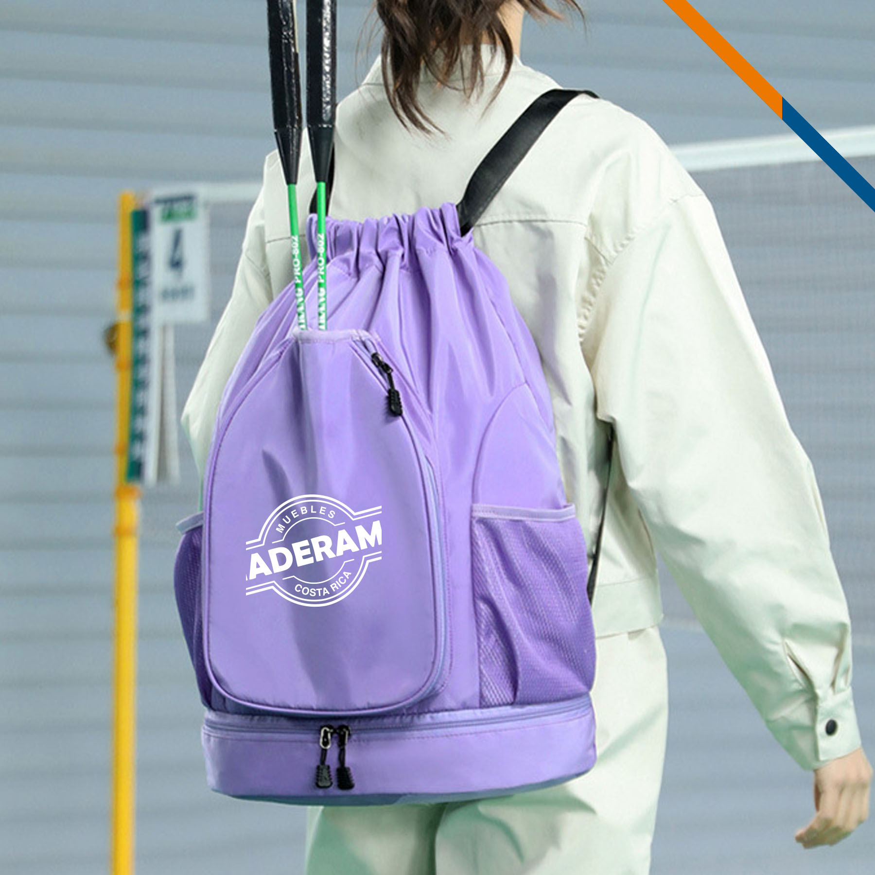 Kylin Sports Racket Drawstring Backpack 13