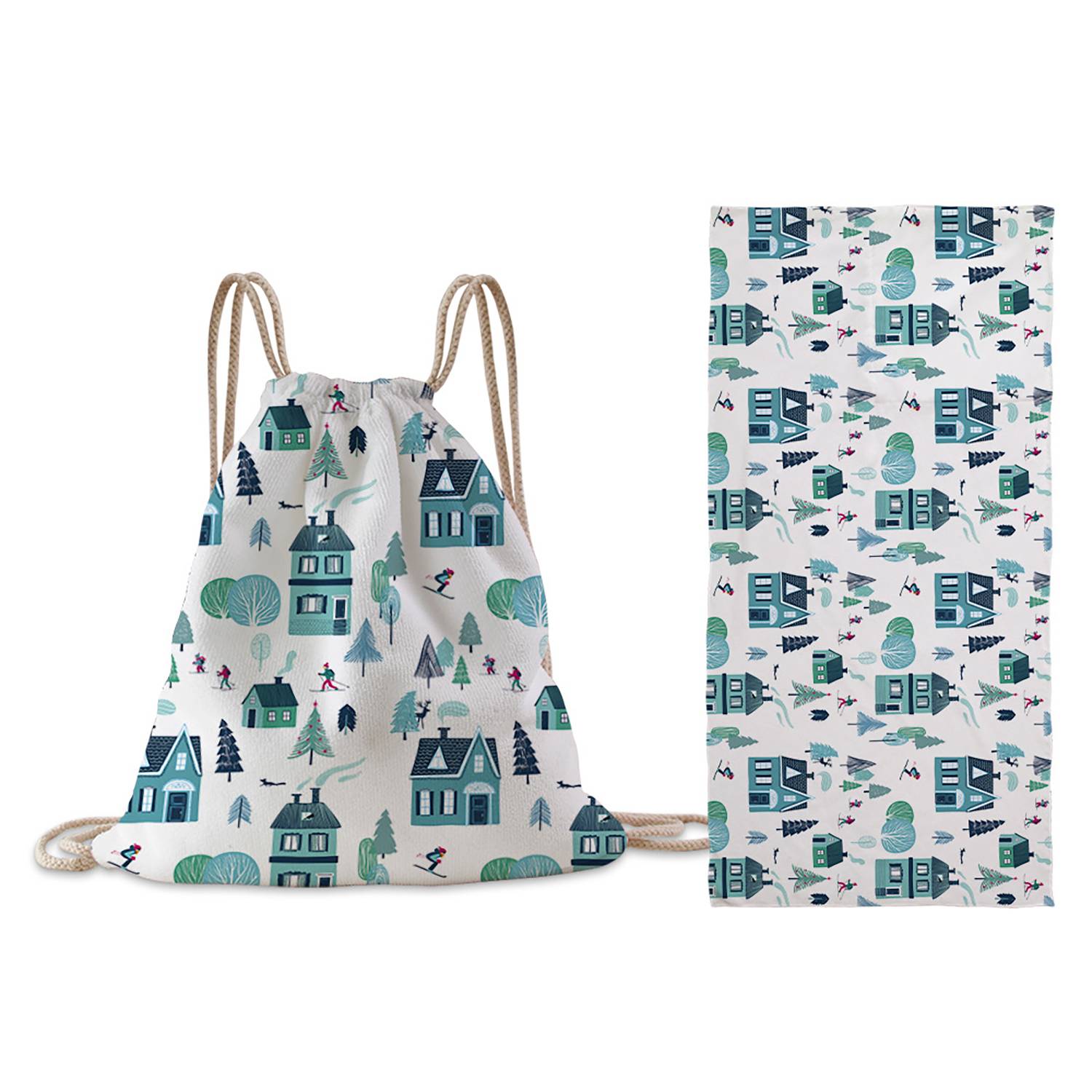 Folding Beach Towel w/ Drawstring Bag 13