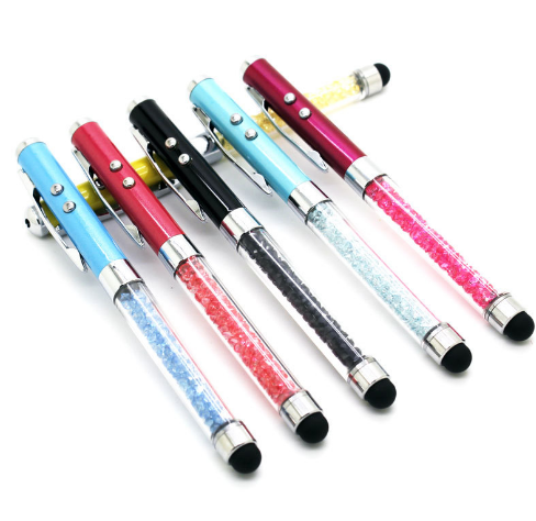 LED Light Crystal Ballpoint Pen with Stylus 4