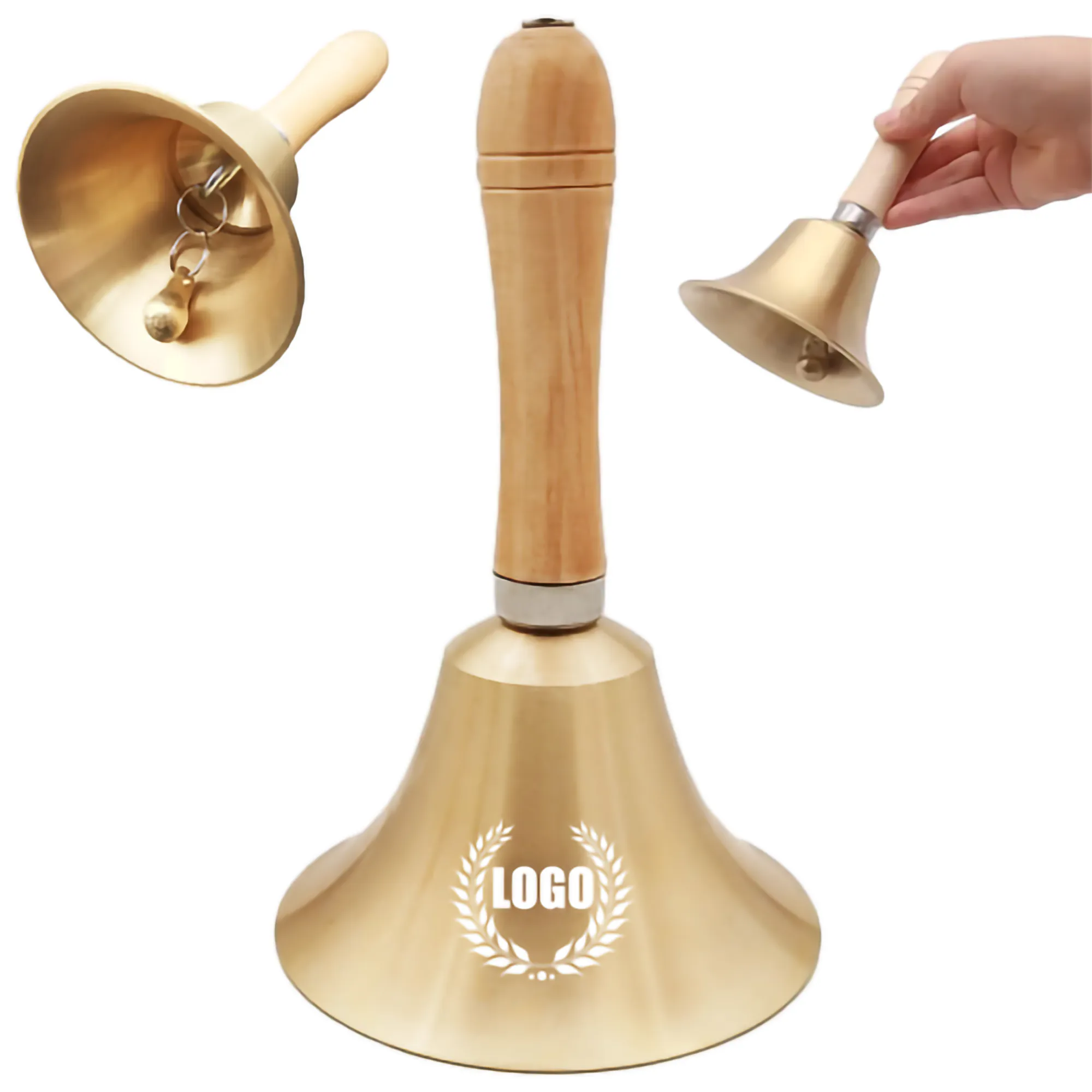 Beach Super Loud Solid Brass Hand Call Bell 2