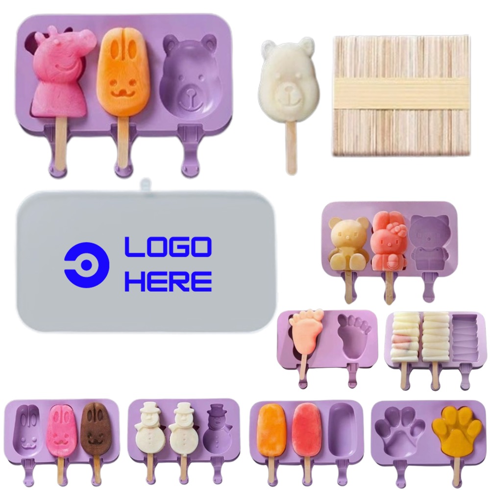 Cute Cartoon Popsicle Molds With Lid