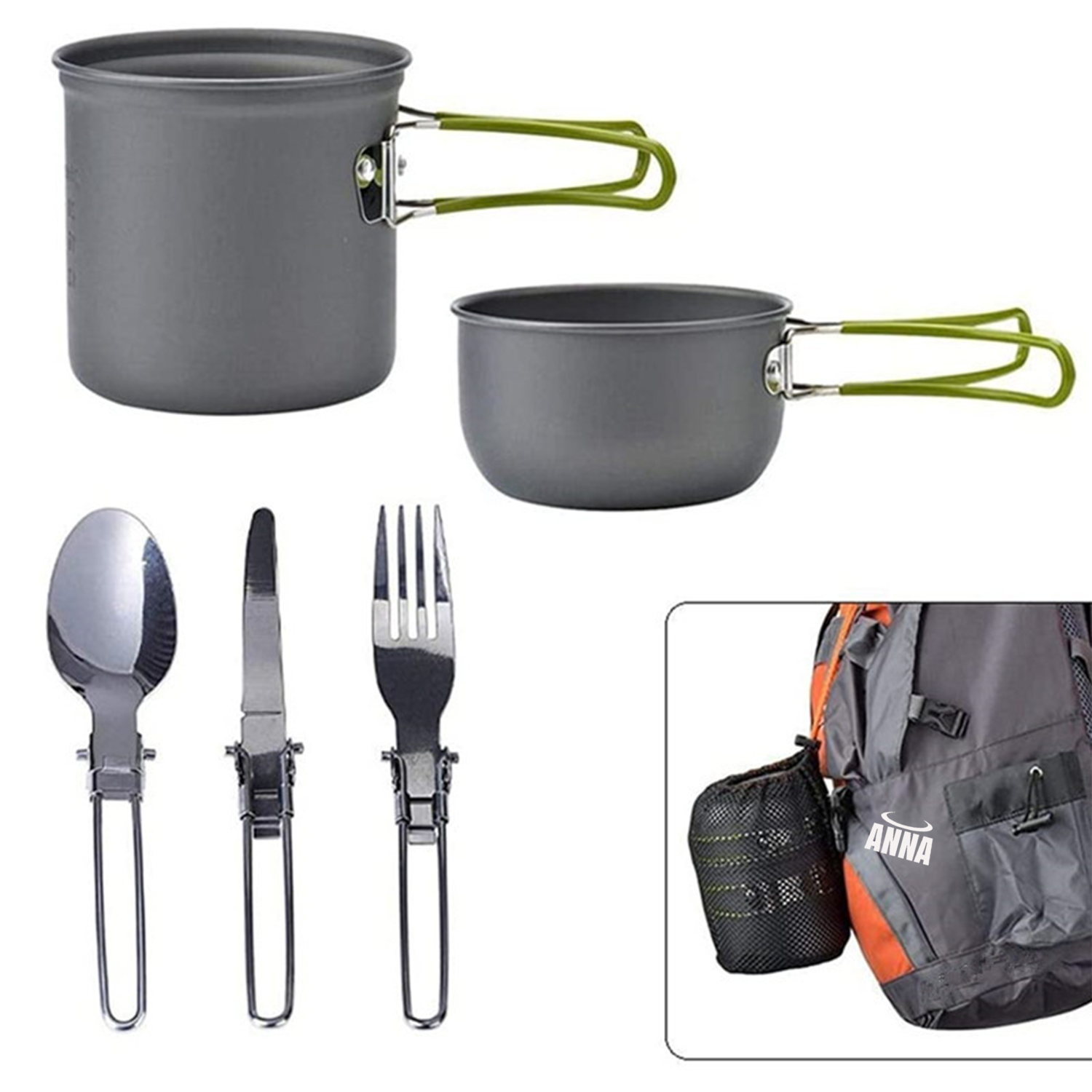 Portable Camping Cookware Tableware Set 3