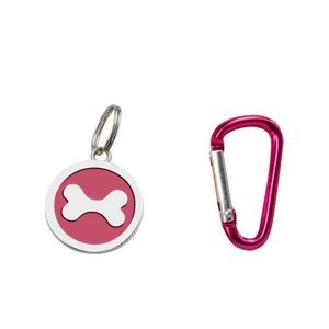 Reliable Round Paw Shaped Dog ID Tag With Carabiner 22