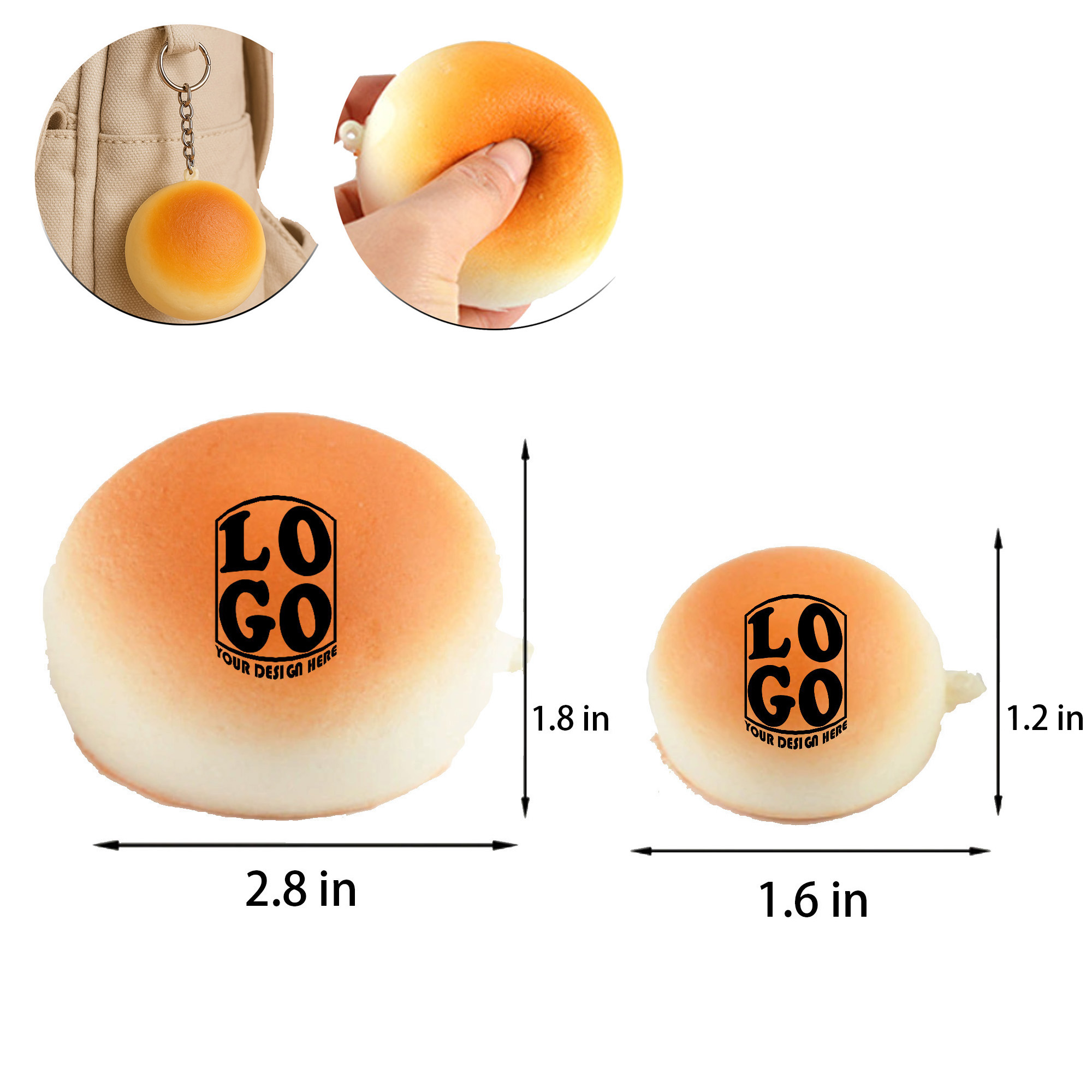Pocket-Sized Bread PU Foam Stress Reliever 2