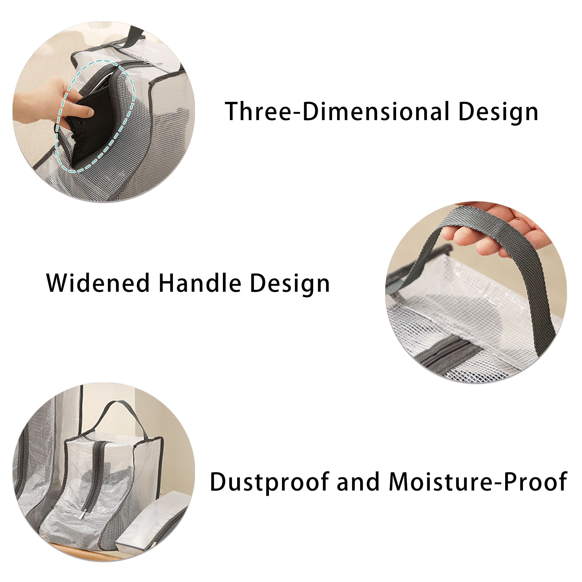 Transparent PVC Dustproof Mesh Shoe Bag 4