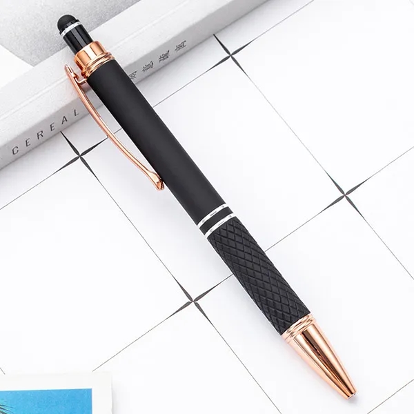 Quilted Grip Soft T Metallic Stylus Pen with Rose Gold 7