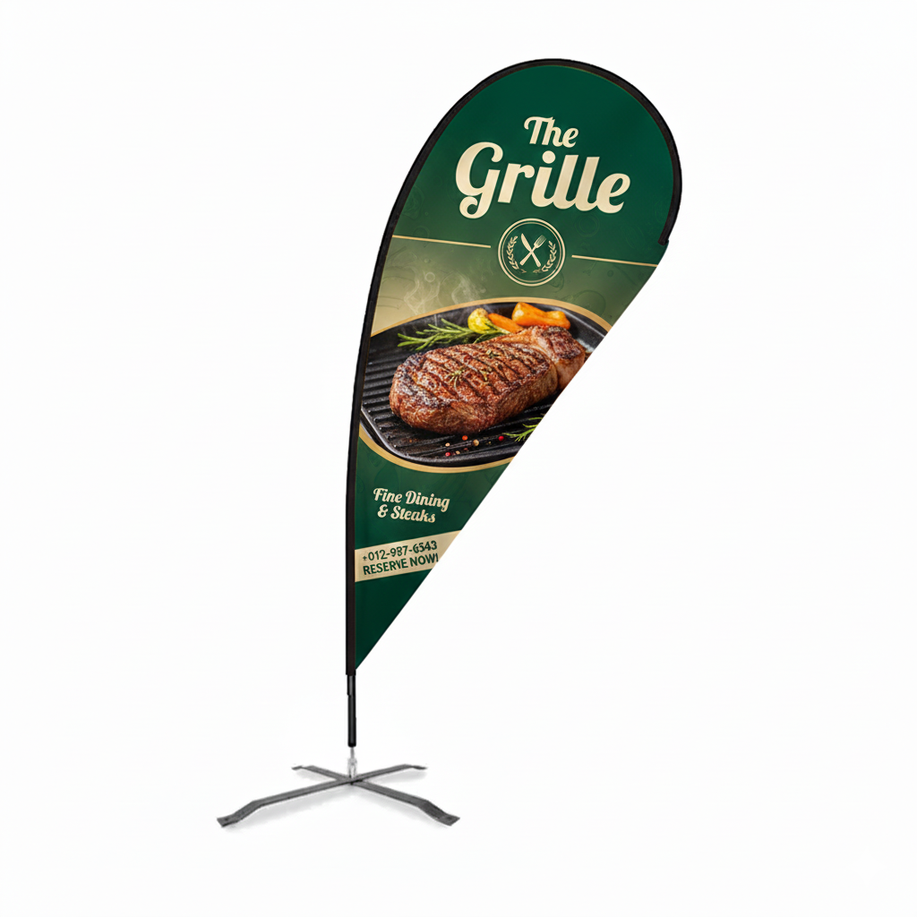 Flex Blade® LX Teardrop Banner with Pole, Double-Sided - 9' Event Flag 4