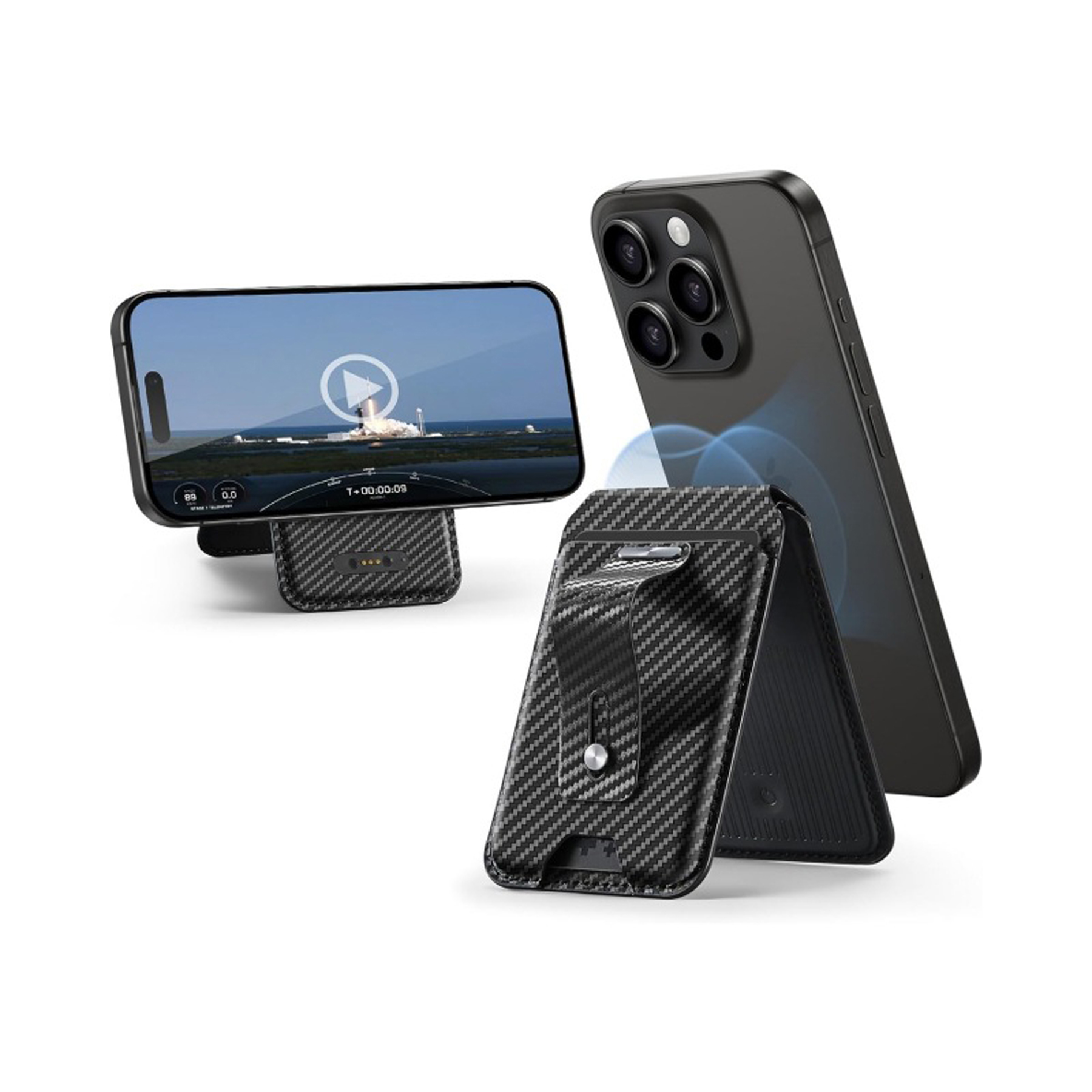 Magnetic Wallet Tracker with Adjustable Phone Stand 3