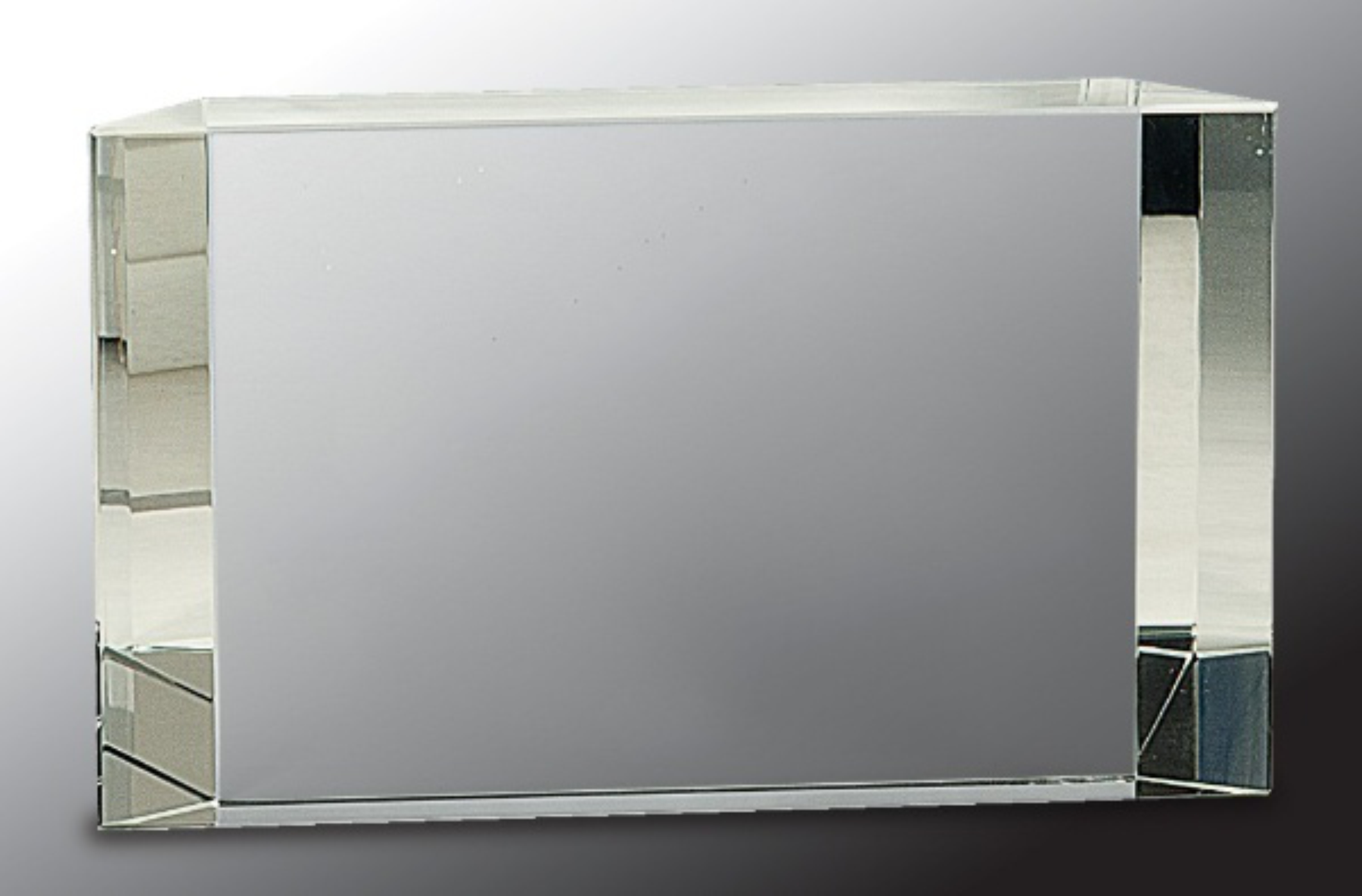 7" x 4 1/4" Clear Crystal Facet Block Award 3