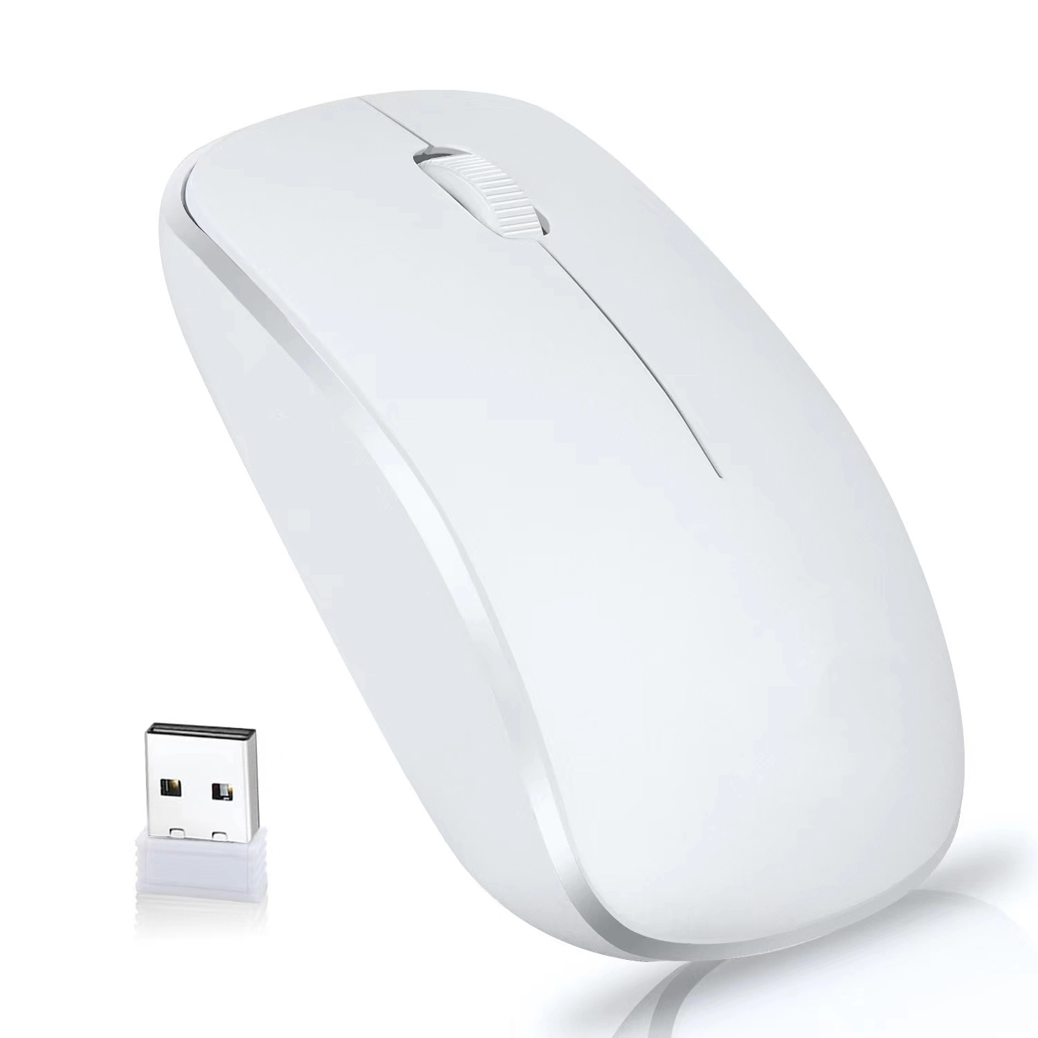 Black White Cordless Mouse For Laptop Desktop PC 3