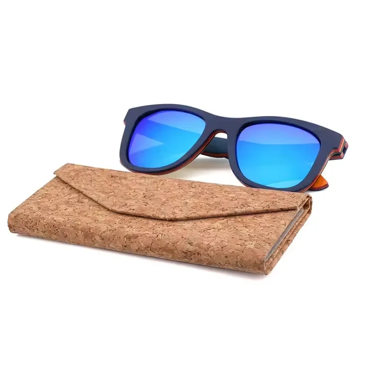 Natural Cork Folding Wood Sunglasses Case 1