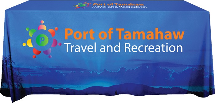 Convertible 6' to 8' All Over Custom Imprint Dye Sublimation Table Cover