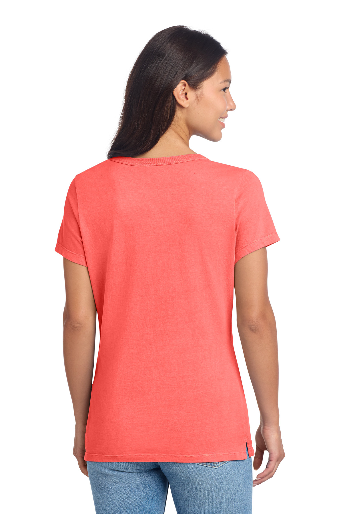 Port & Co Women's Beach Wash Garment-Dyed V-Neck Tee LPC099V 78