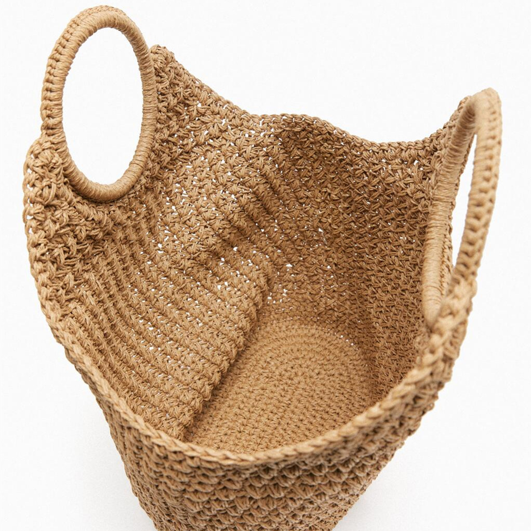 Hand-woven Straw Large Bag Round Handle for women 8