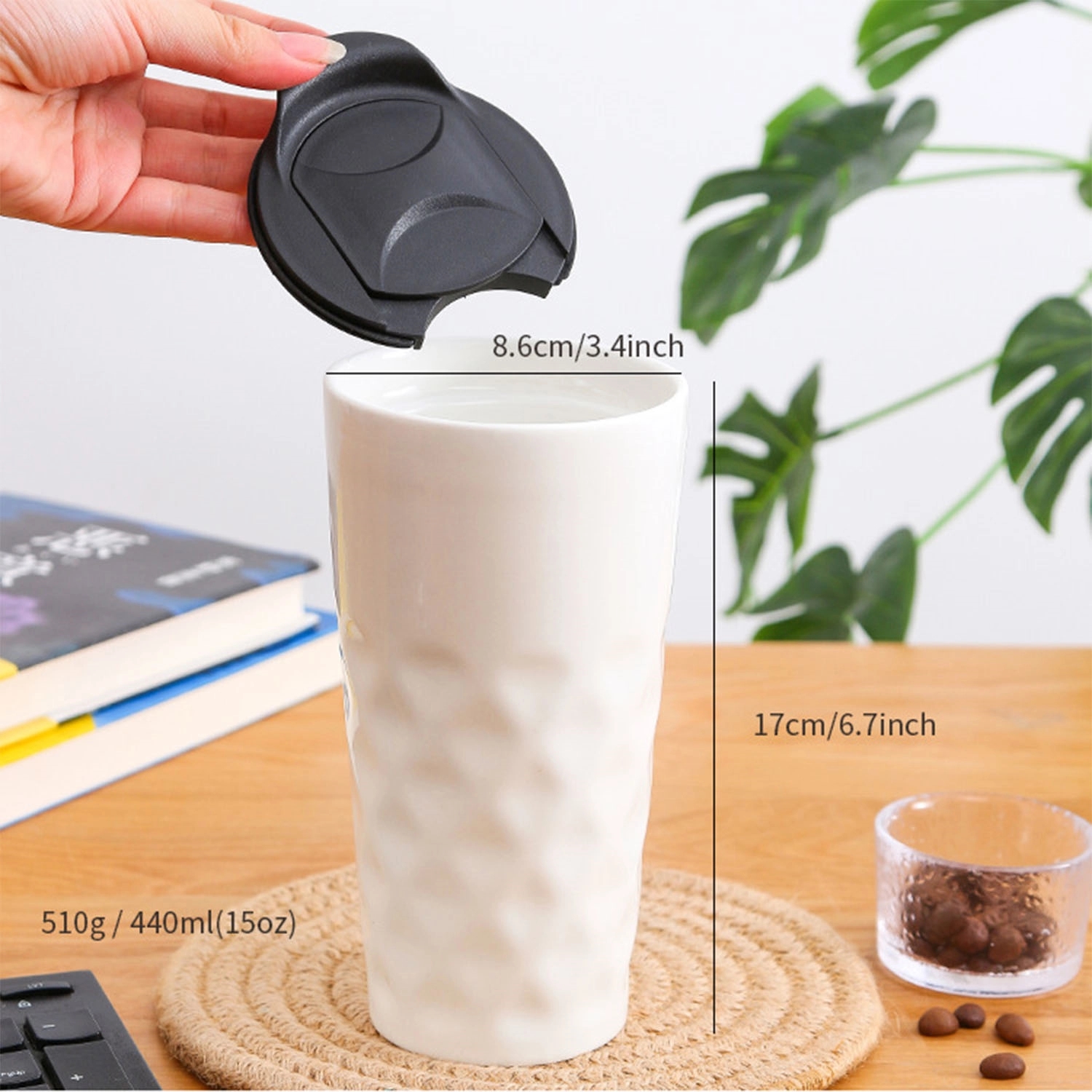 Ceramic Travel Mug With Lid 1