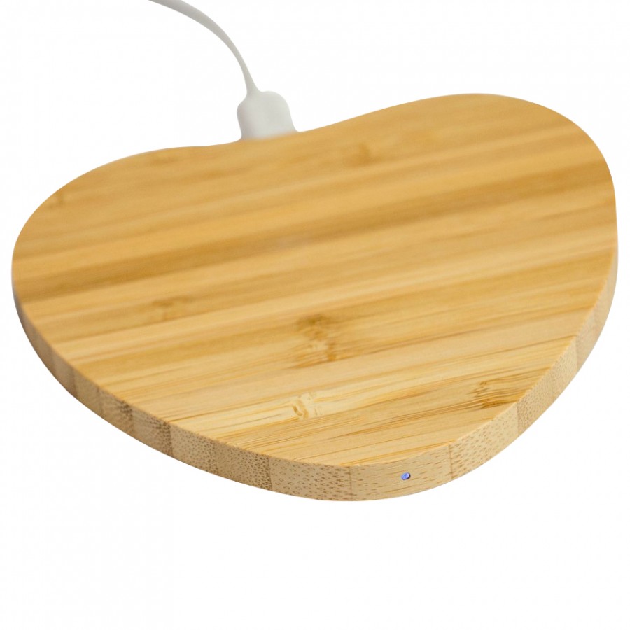 Slim Round Bamboo Qi Wireless Charging Pad 6