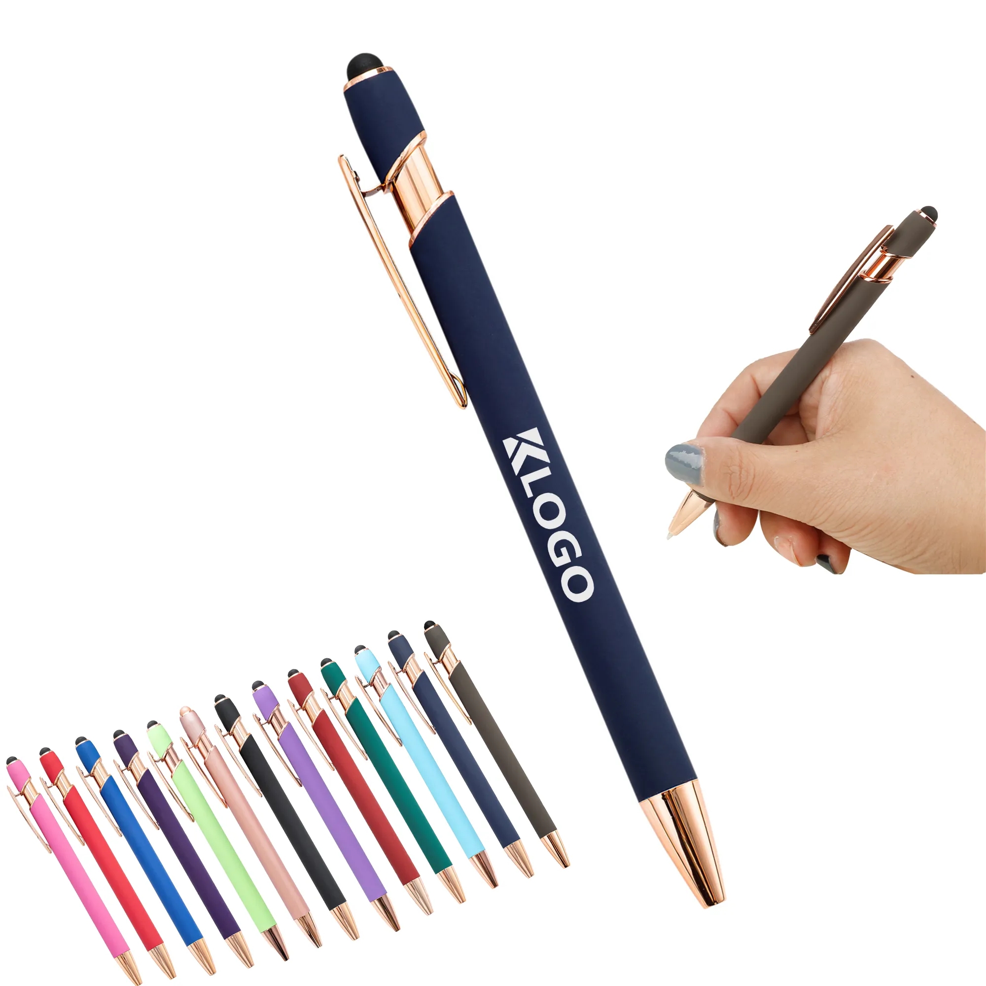 Ballpoint Pen with Stylus Tip Rose Gold 3