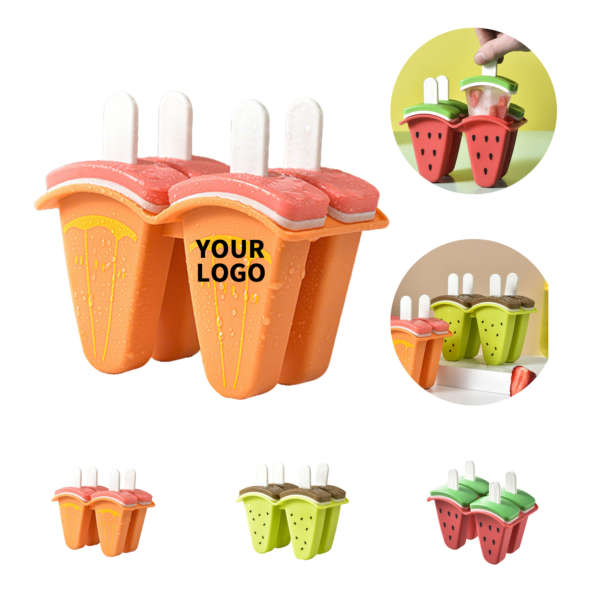 Watermelon Shape Freezer Pop Mold With Protective Lid 2