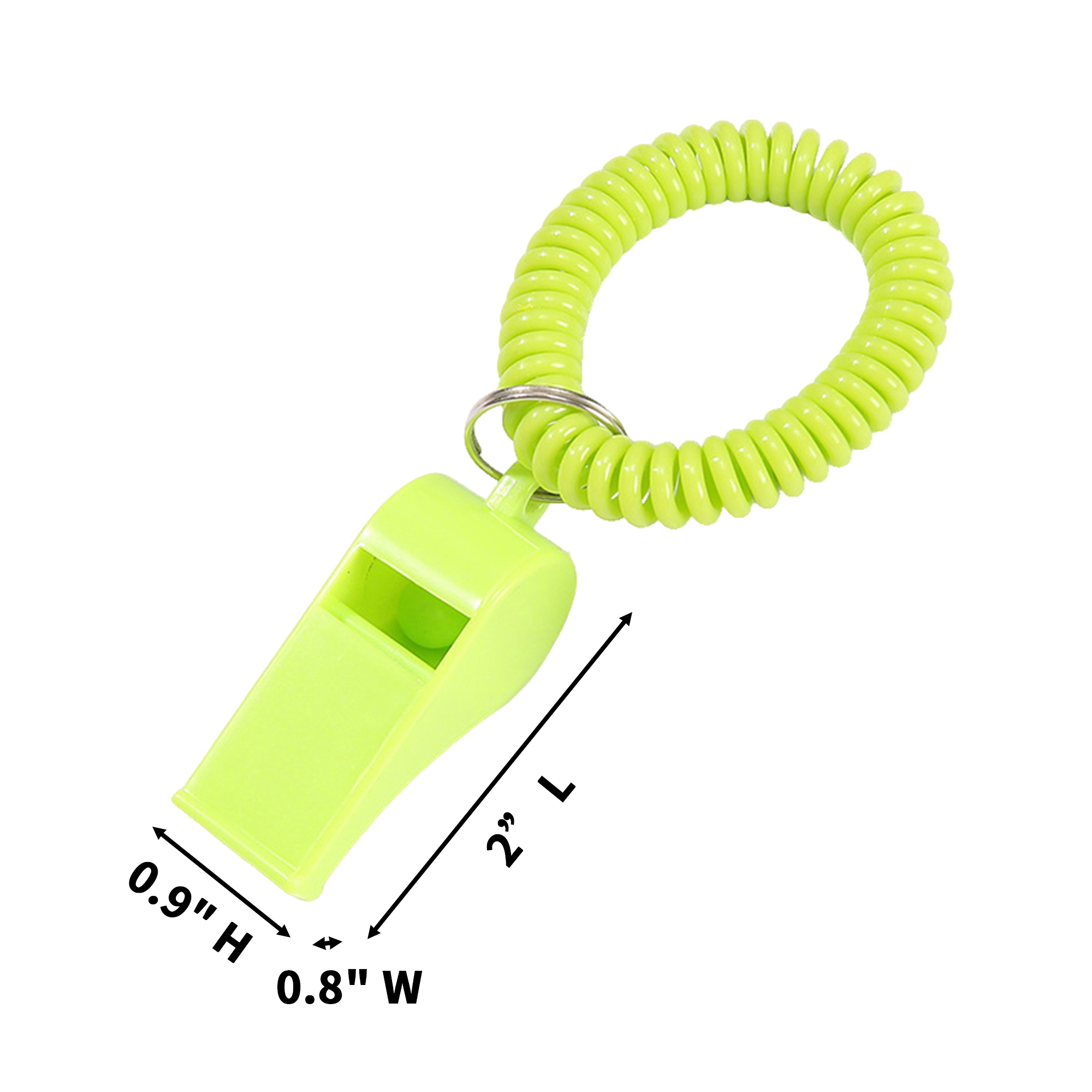 EVA Coil Bracelet Whistle With Spring Key Ring 2" Length X 0.8" Width X 0.9" Height 10