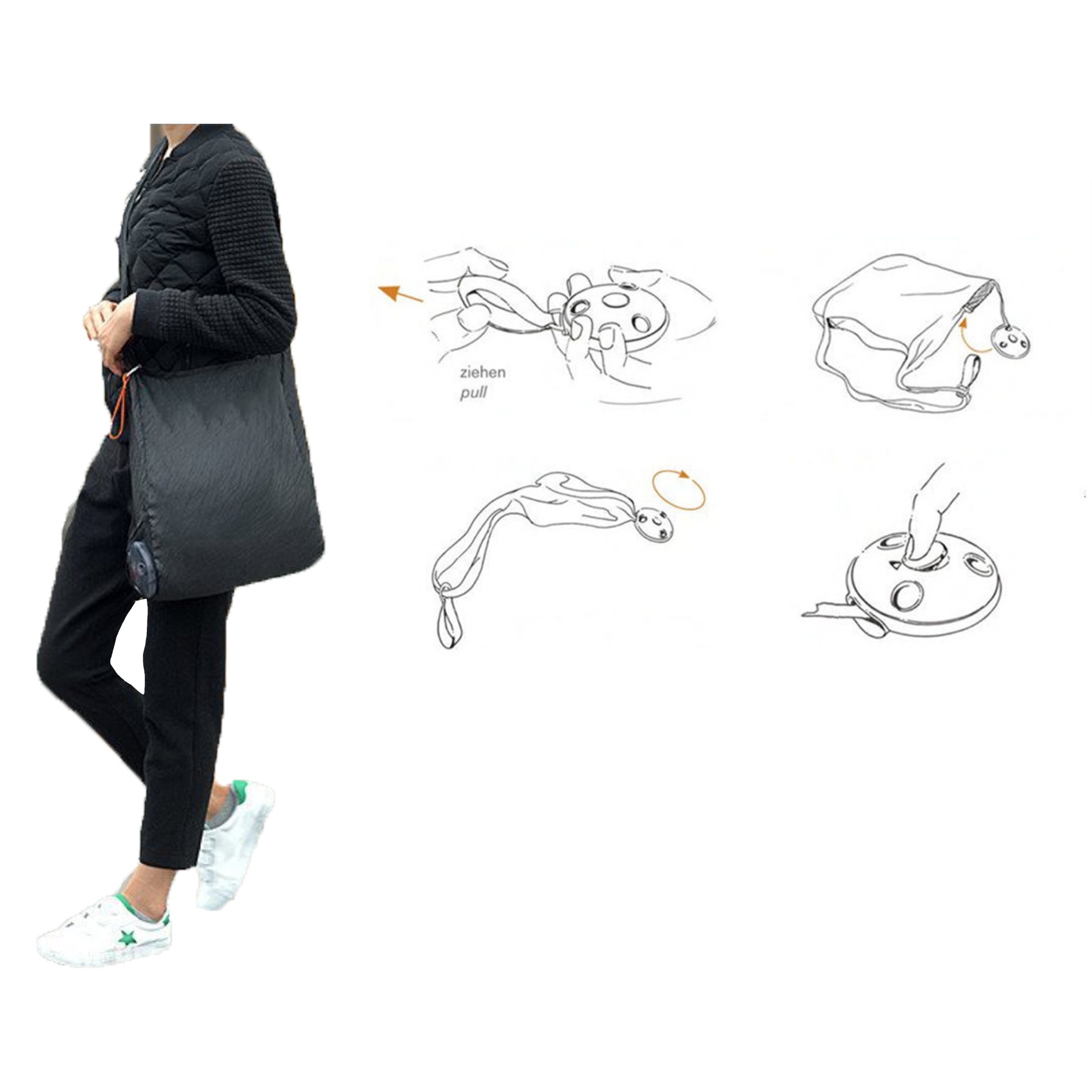 Portable Folding And Shrinking Disc Shopping Bag 2