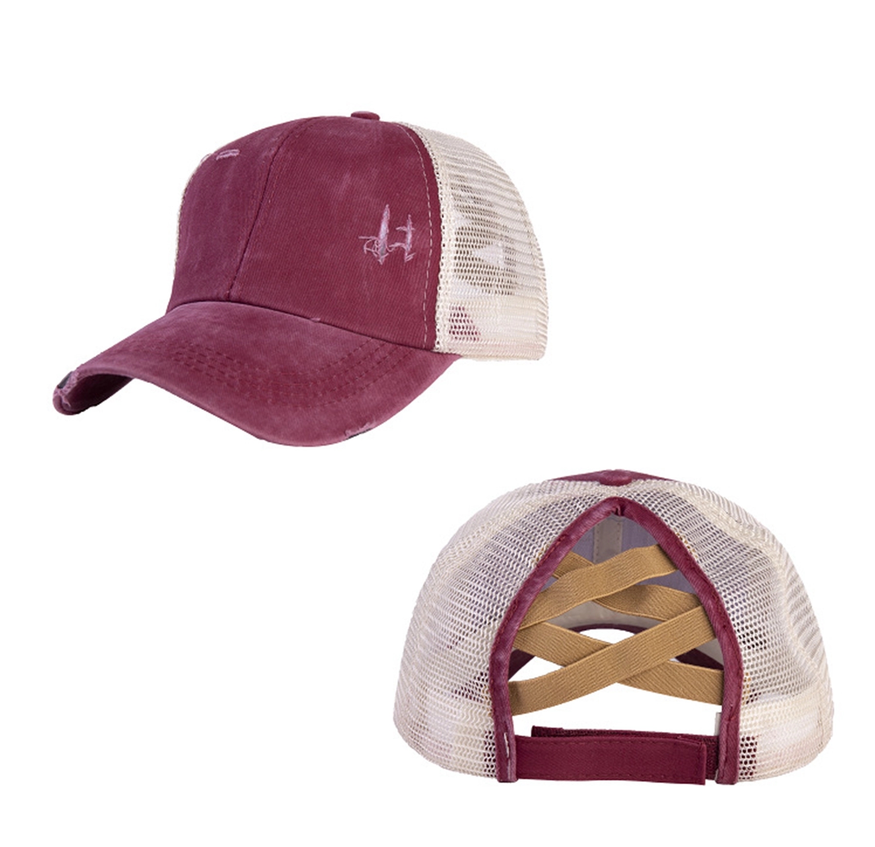 Ponytail Baseball Cap with Mesh 8