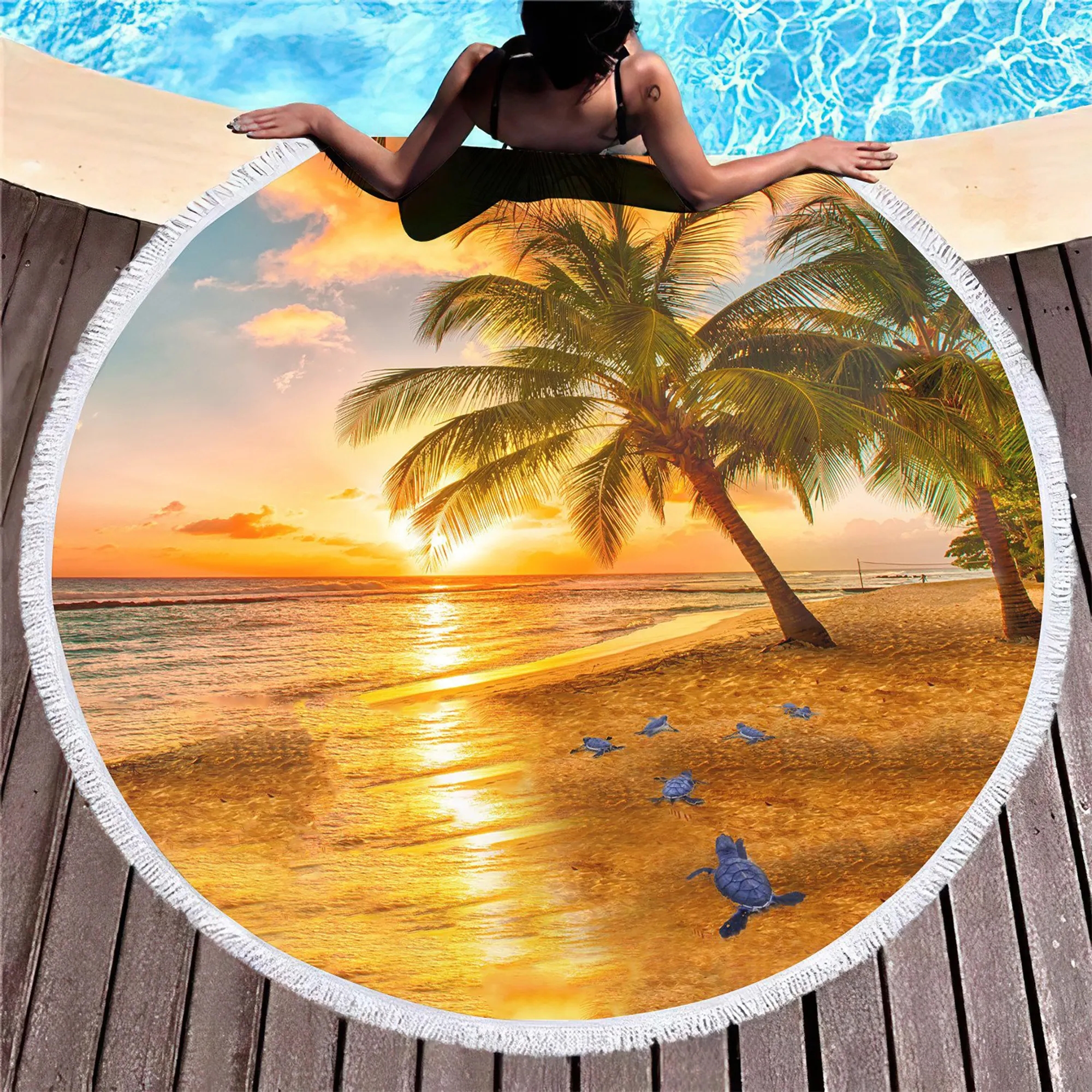MOQ 50 Microfiber Round Beach Towel 20