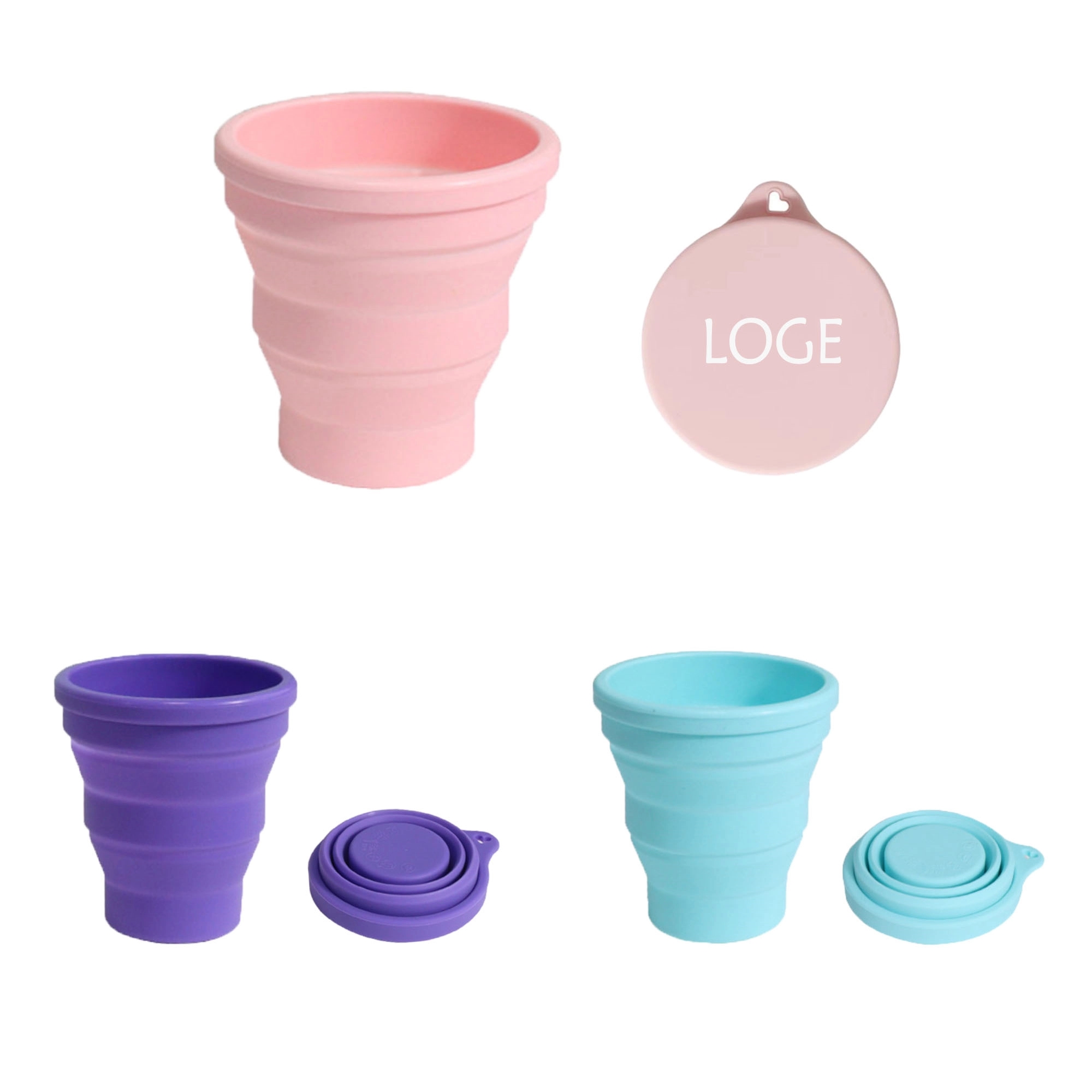 Silicone Folding Cup With Cover MOQ 100pcs 2