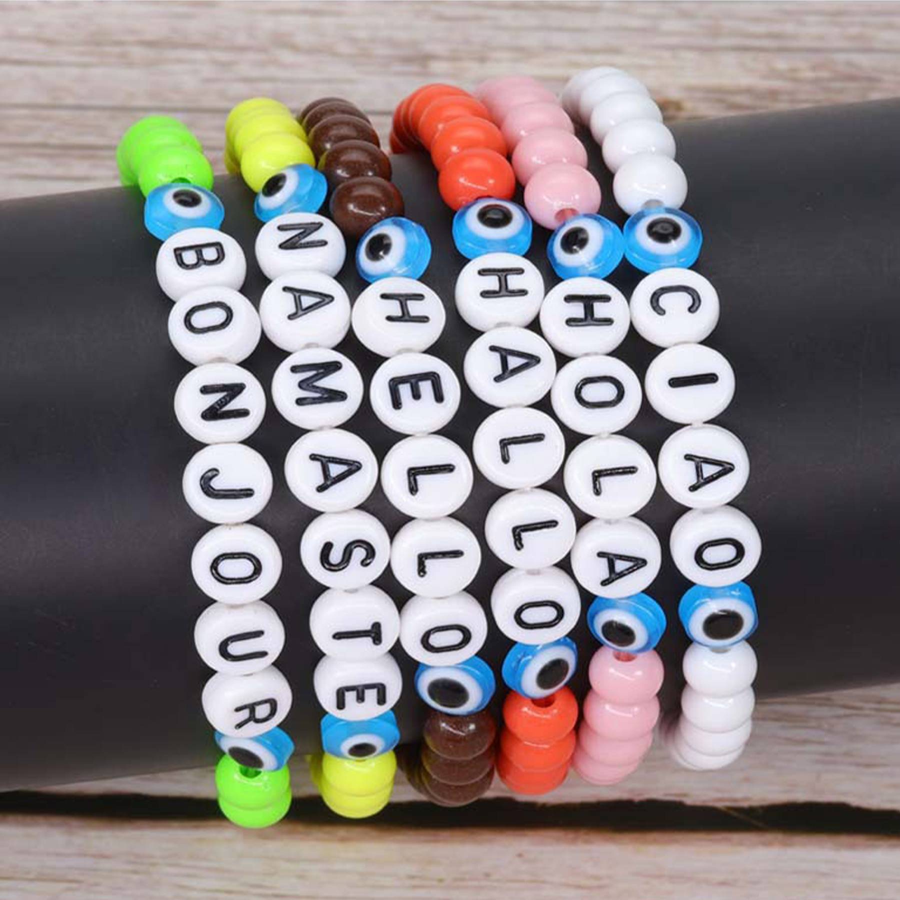 Plastic Handmade fashion letter beaded bracelet 2