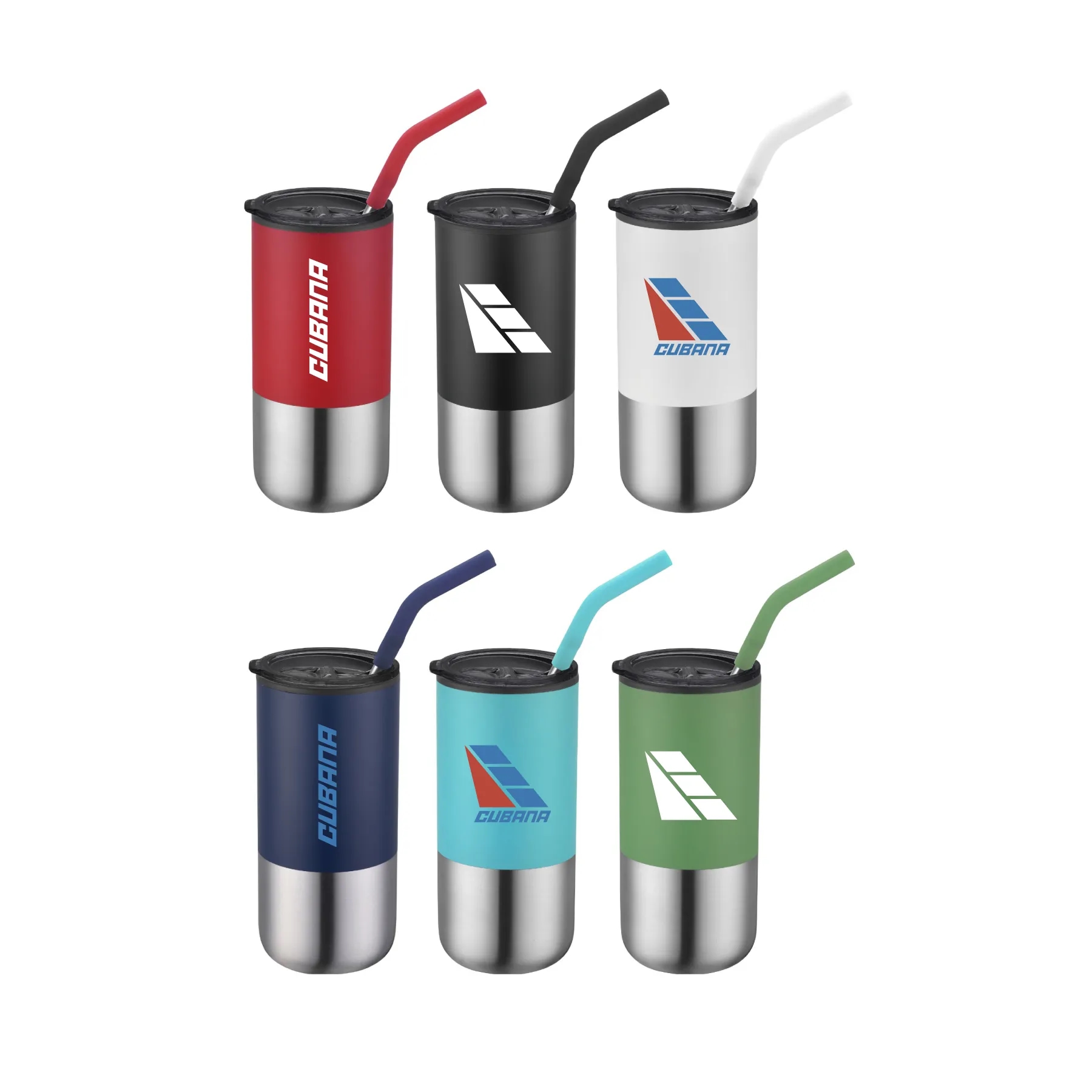 16oz Double Wall Tumbler w/ Straw