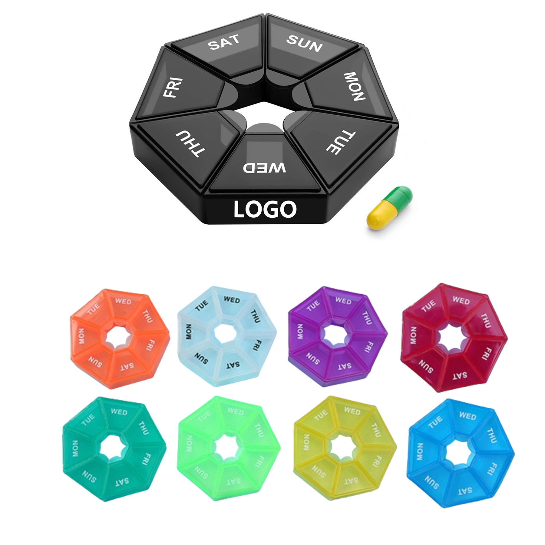 7-Sided Weekly Pill Organizer 2