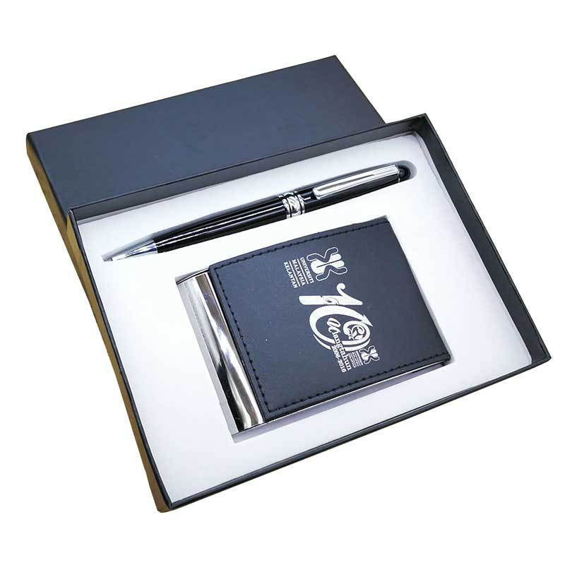 2-Piece Gift Set Metal Ball Pen and Card Case 7