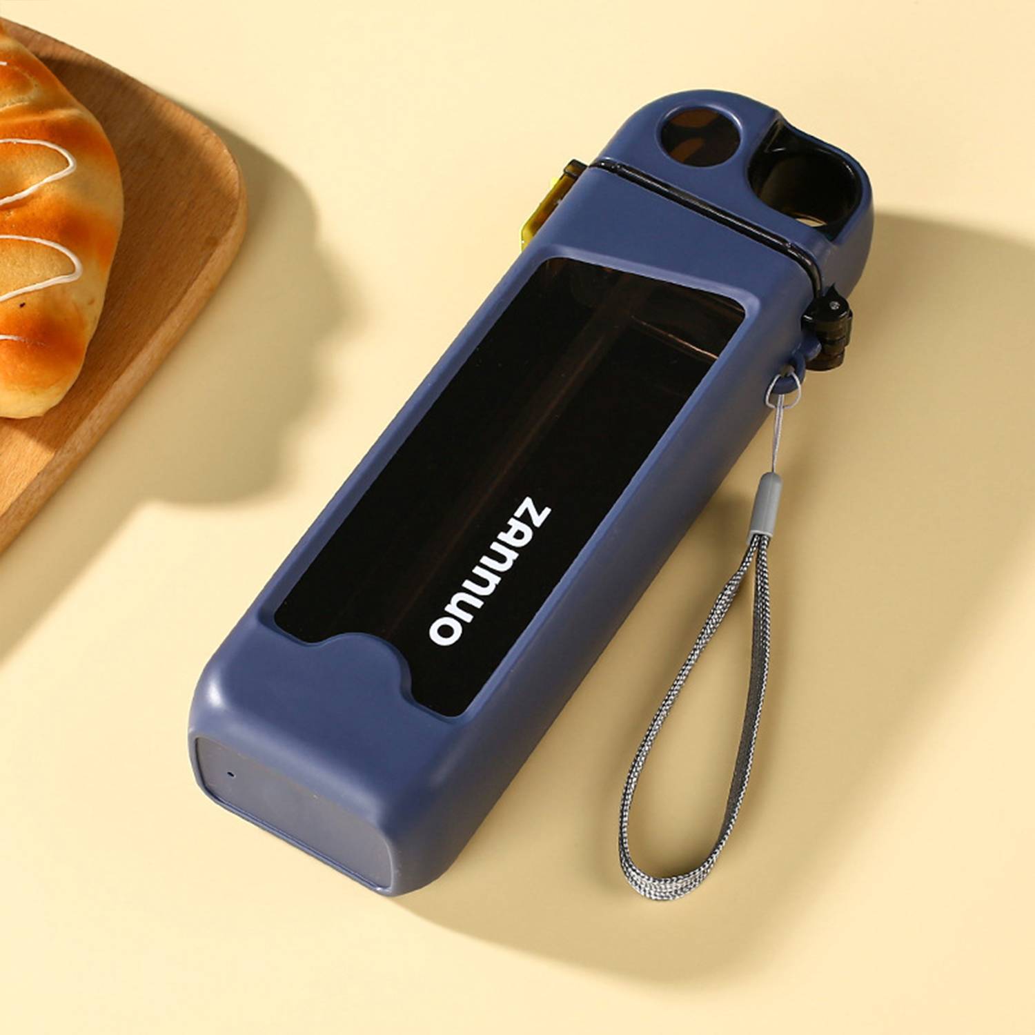 12oz Square Water Bottle w/ Straw 6