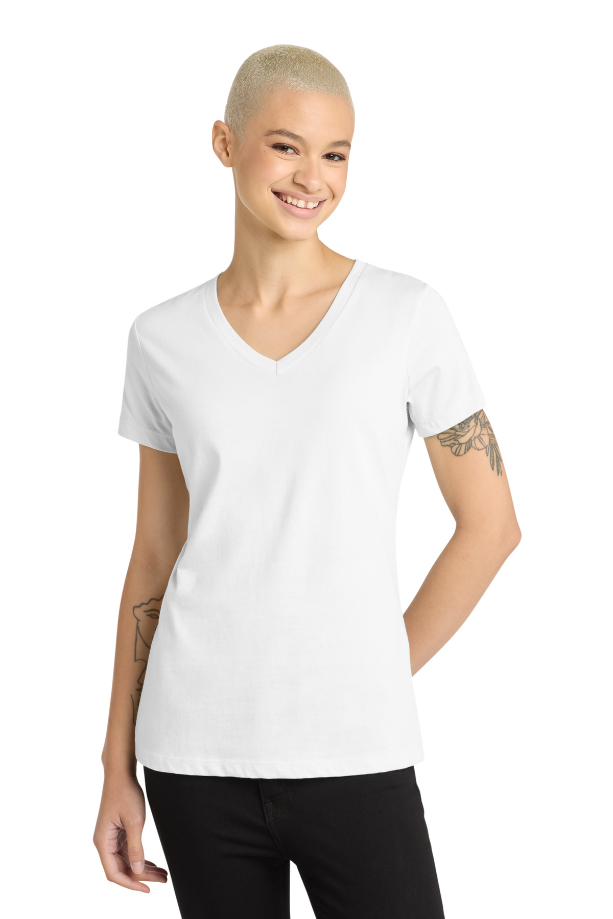 District - Women's Perfect Weight V-Neck Tee. DM1170L 83