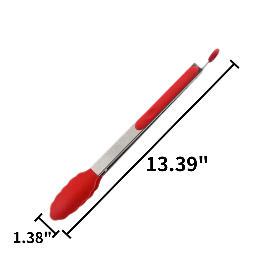 Thickened Silicone Stainless Steel Food Tongs 3