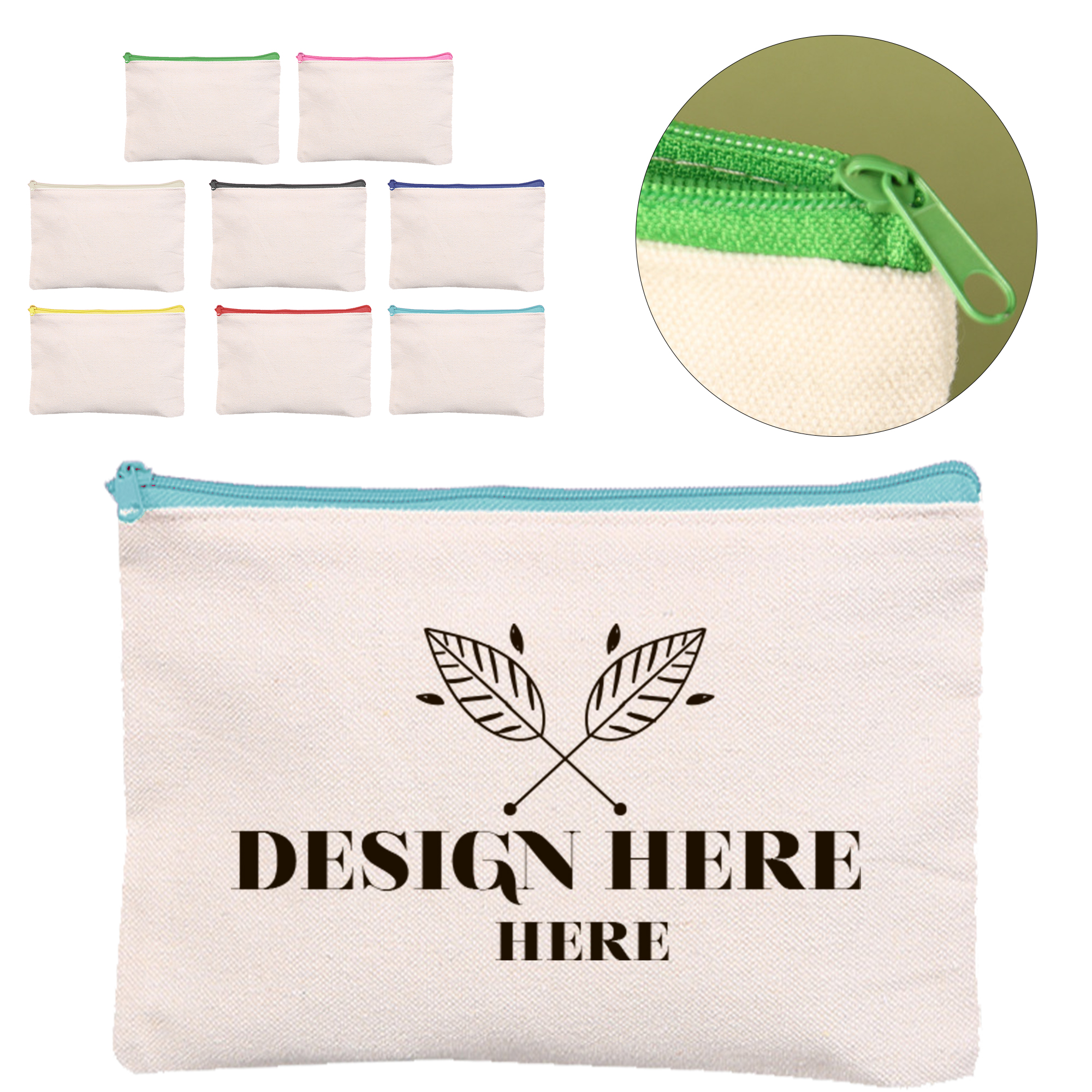 Blank Zipper Pencil Bag Wholesale and Logo Print 6