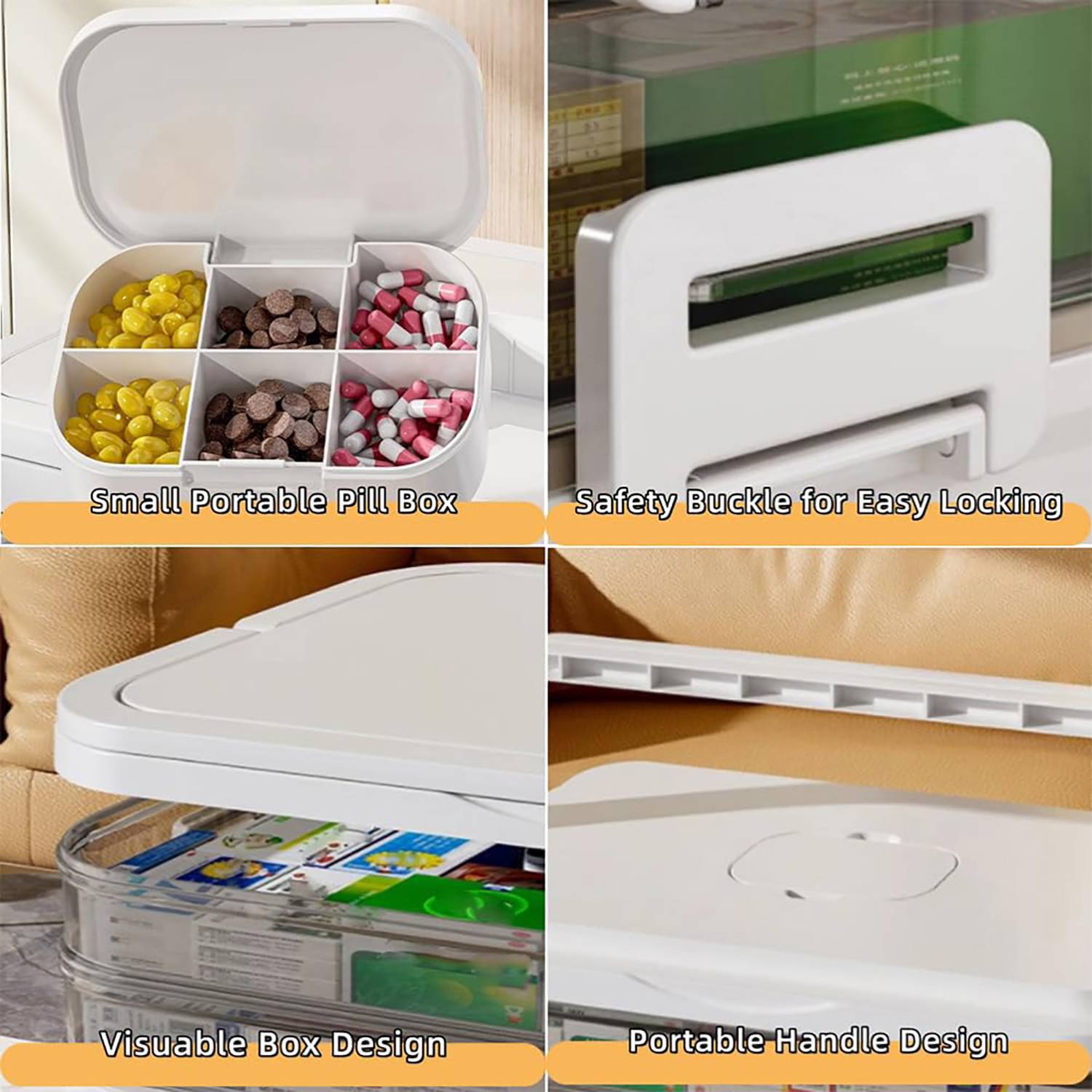 Three-Layer Large-Capacity Transparent Medicine Box 5