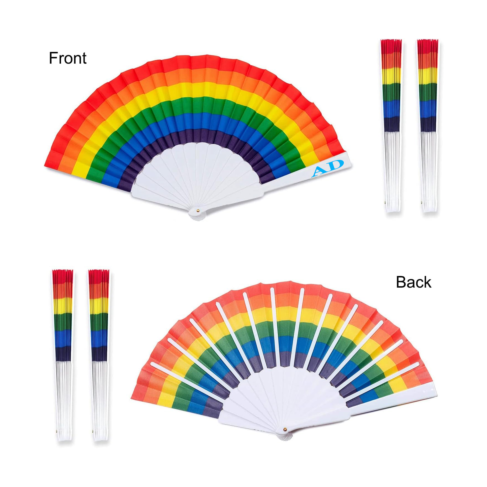 Folding Rainbow Cloth Fan 3