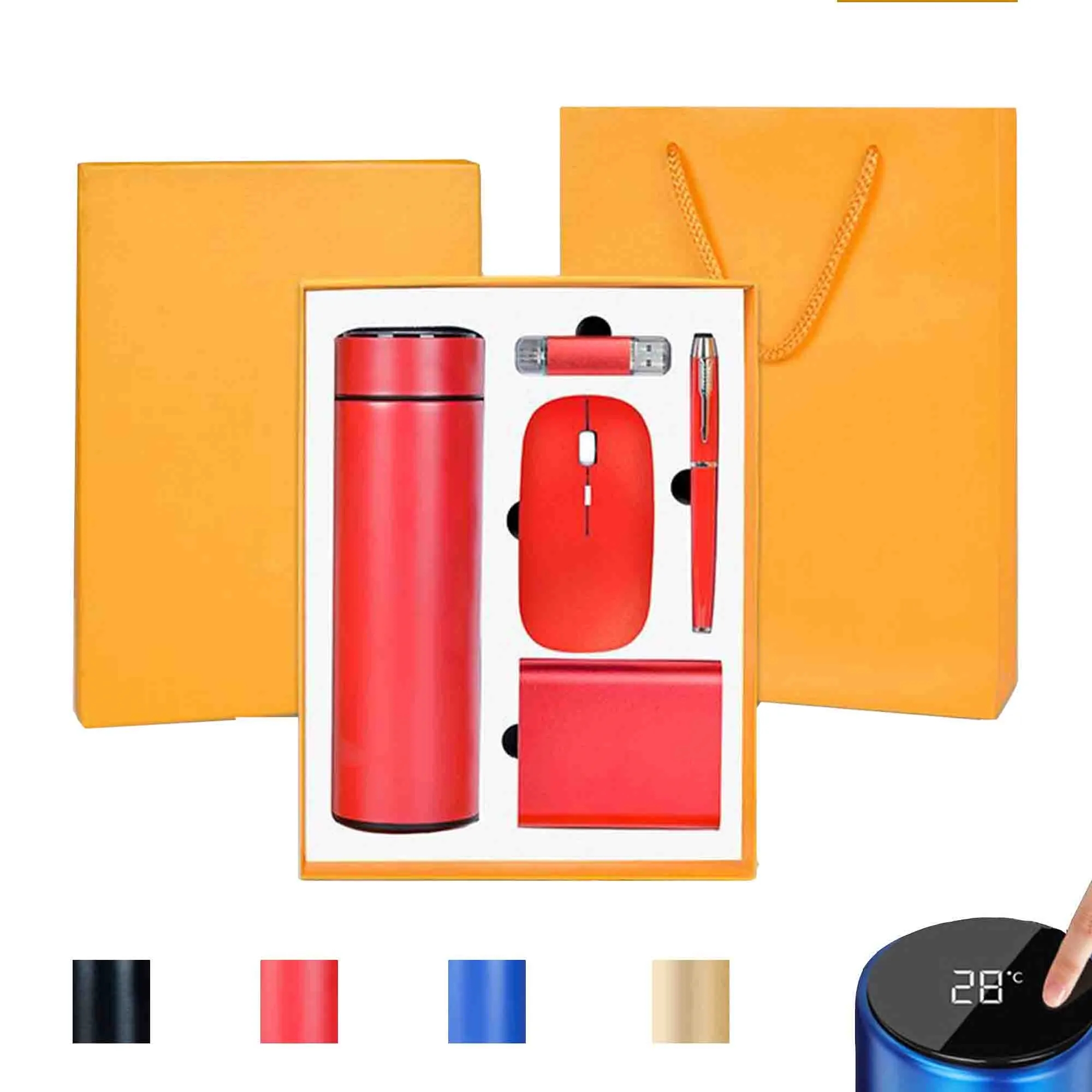Gift Set Thermos Cup Mouse Pen Power Bank Usb Flash Drive 4