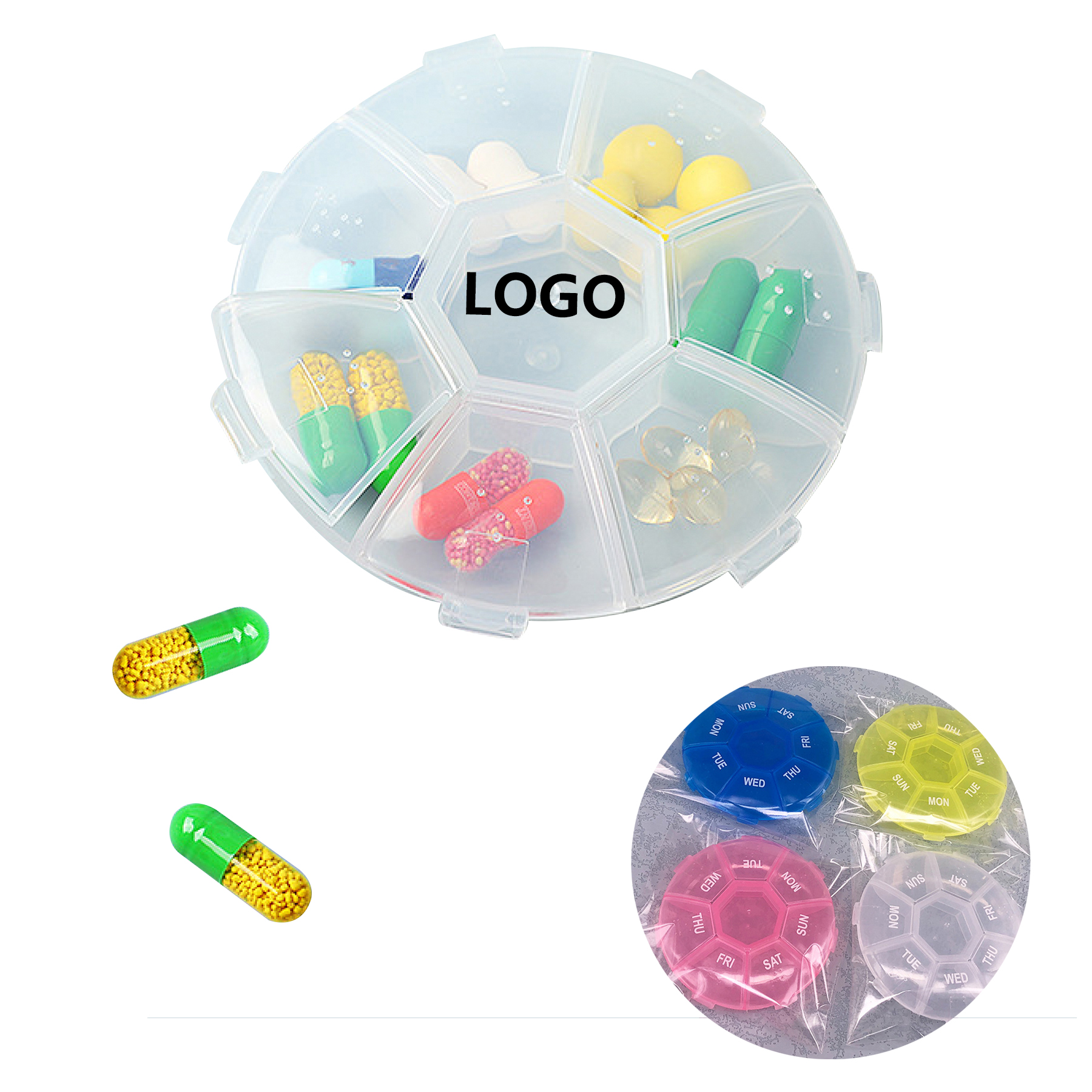 Round 7 Days Pill Case 2