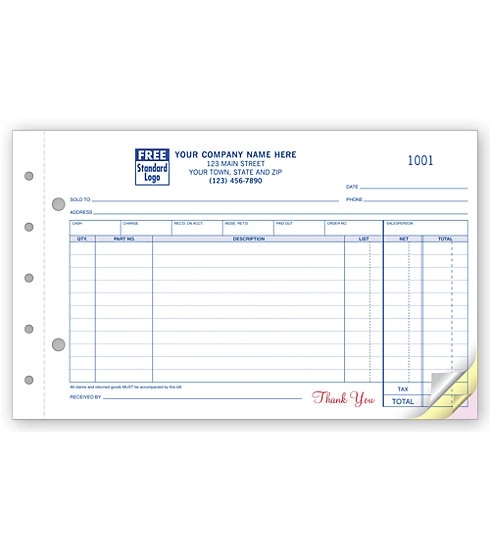 Auto Parts Sales Order, Side-Stub 2