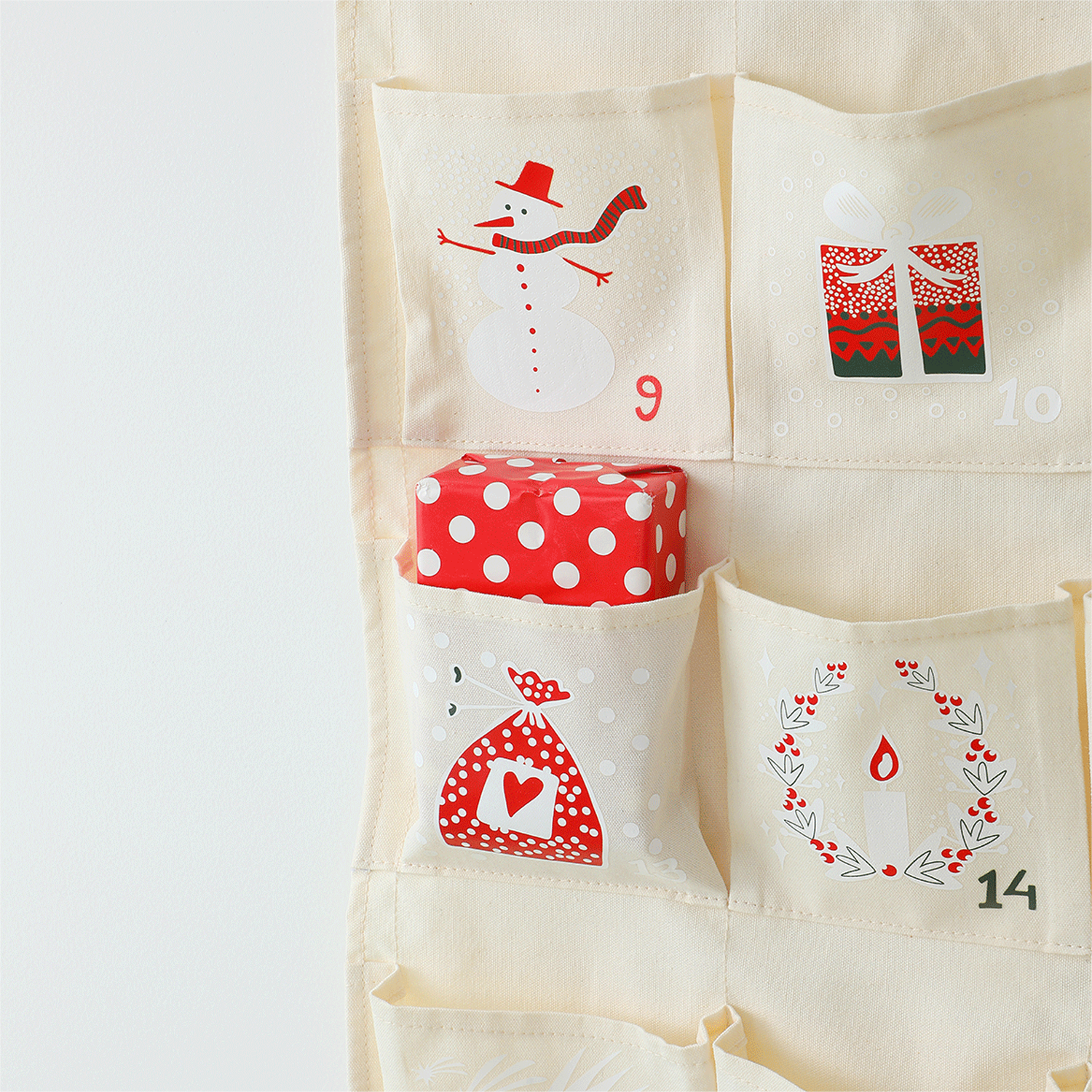 24 Pockets Christmas Advent Wall Hanging Calendar 9