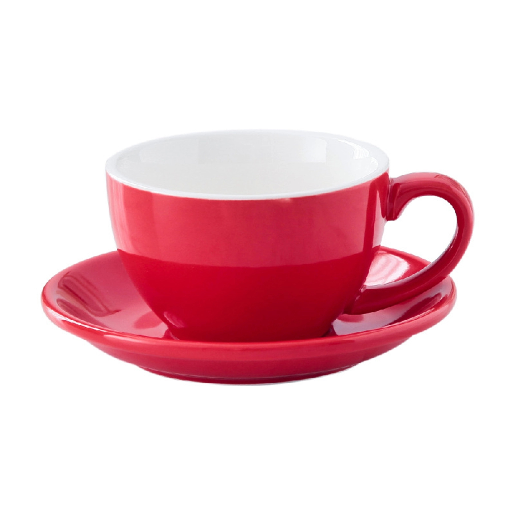 10 Oz Ceramic Coffee Cup and Saucer with handle 1