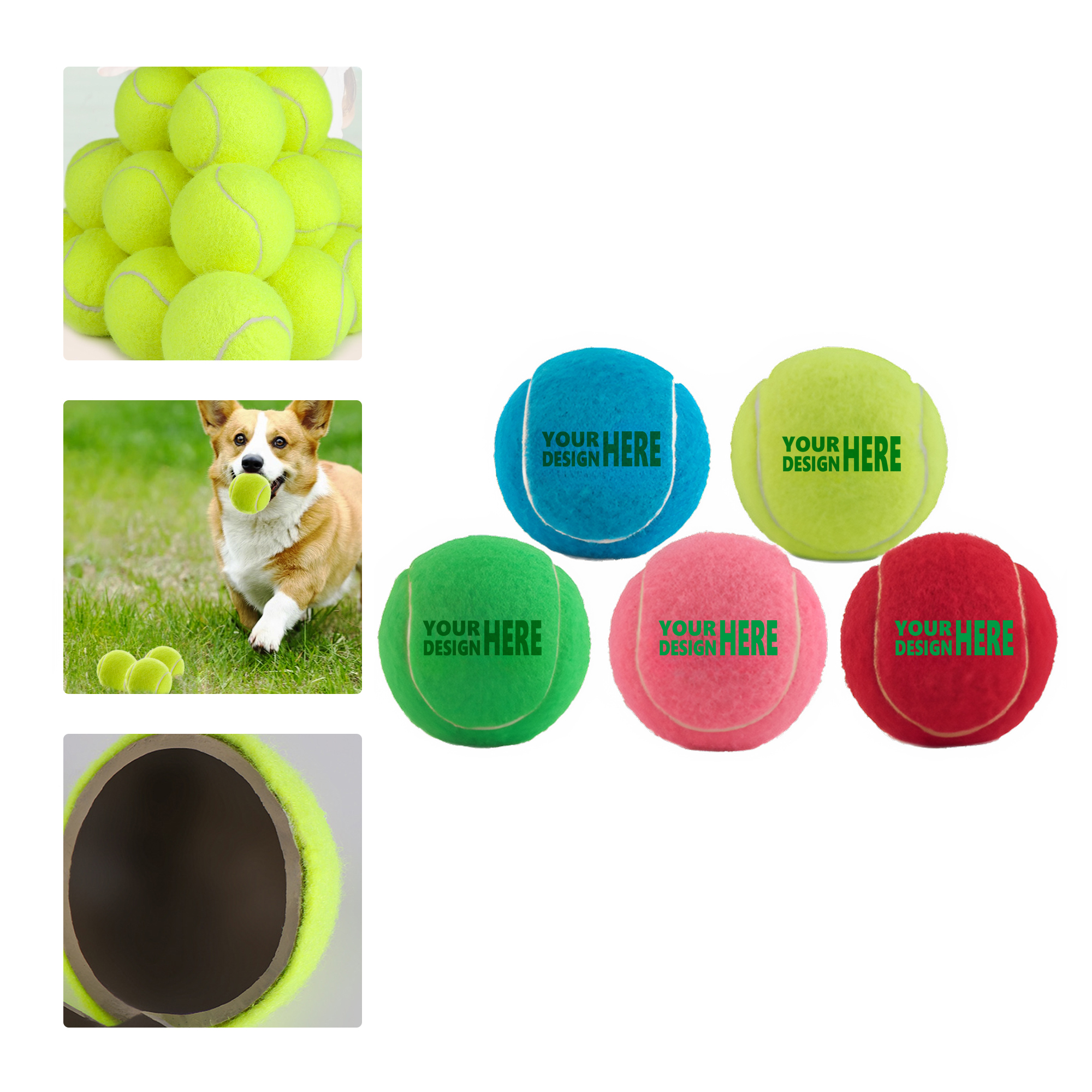 MOQ 50 Durable Dog Training Tennis Balls High Bounce 1