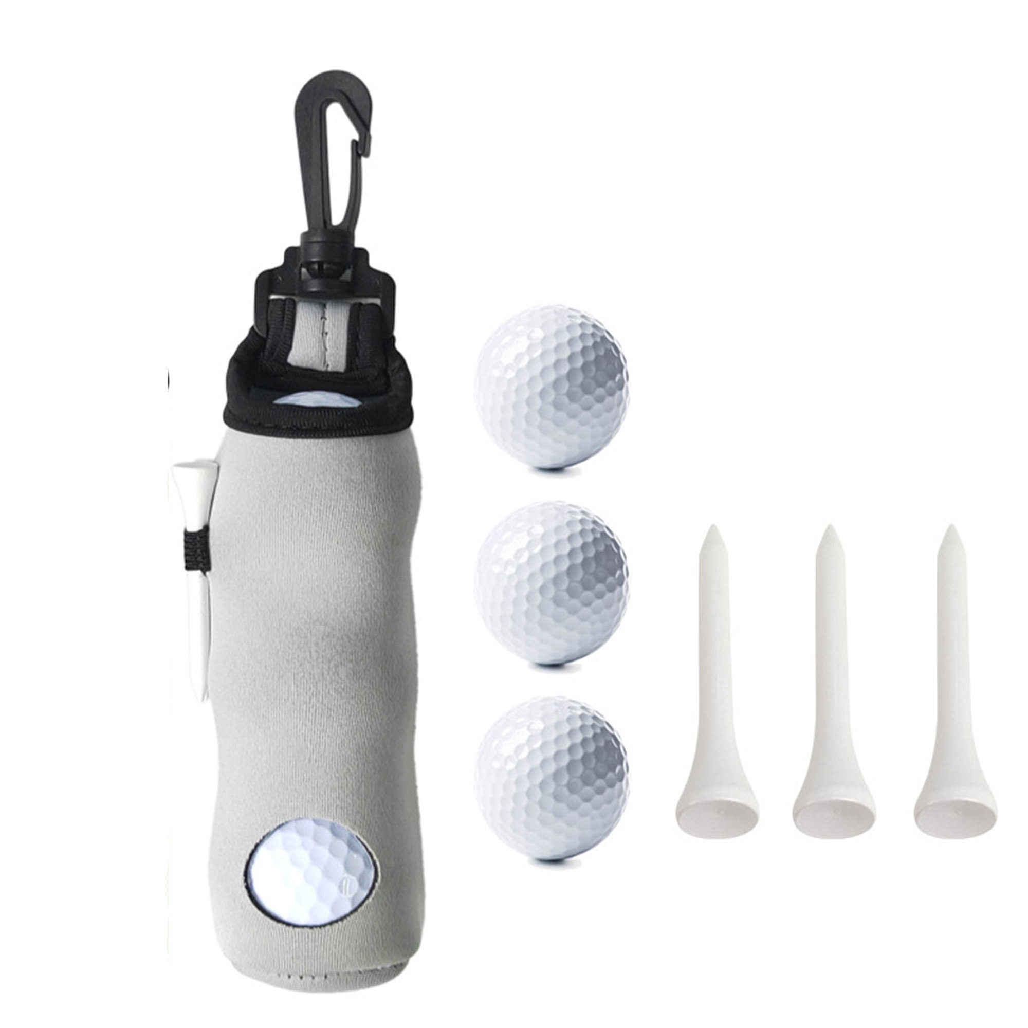 Neoprene Golf Ball Pouch Tee Holder Gift Set 7